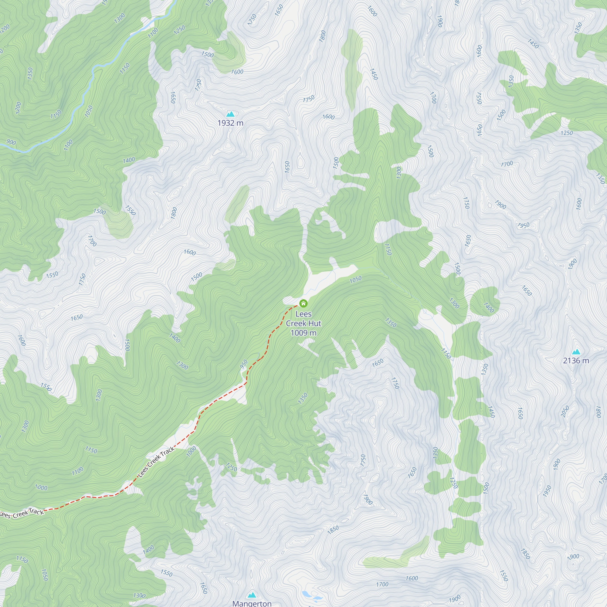 Lees Creek Hut map