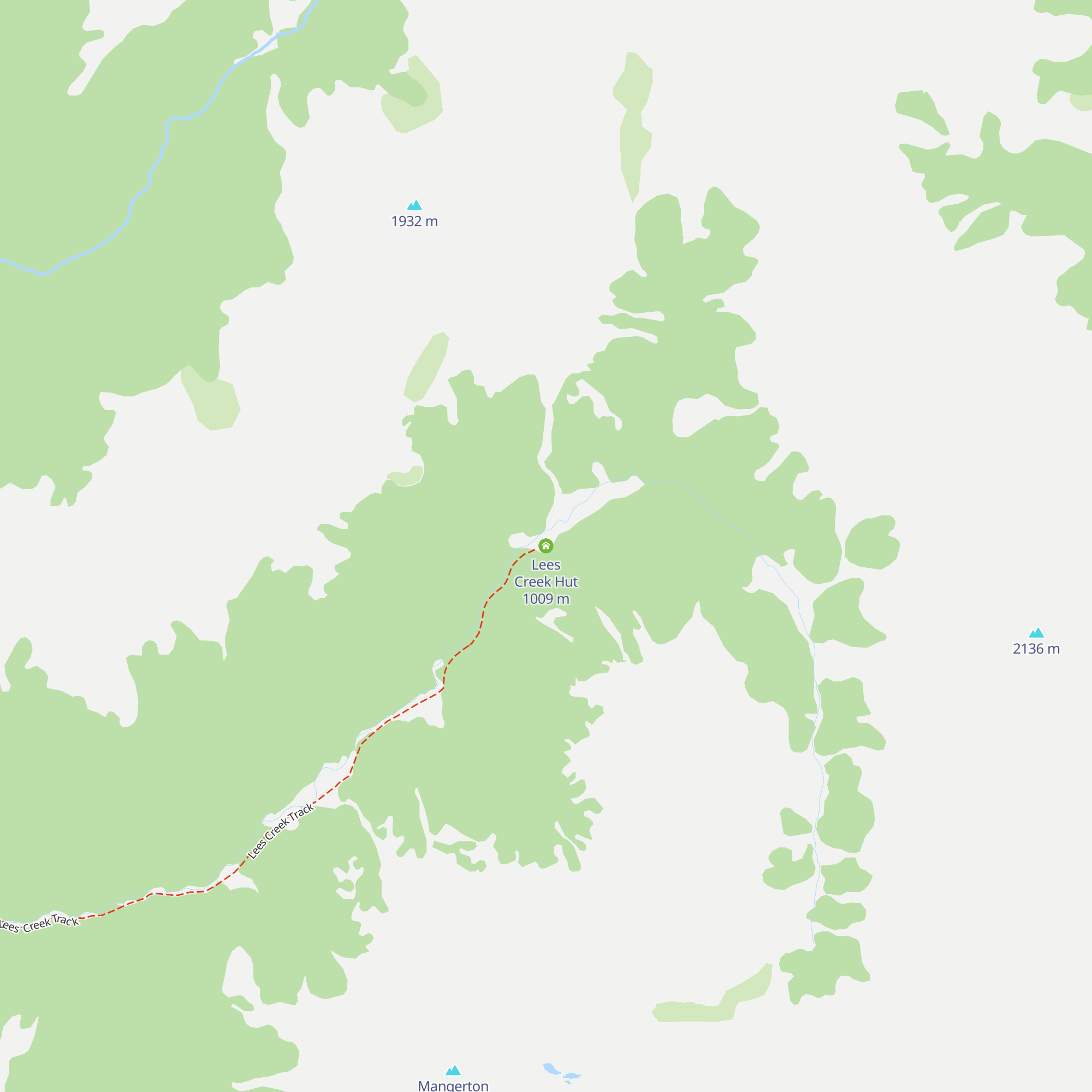 Lees Creek Hut map