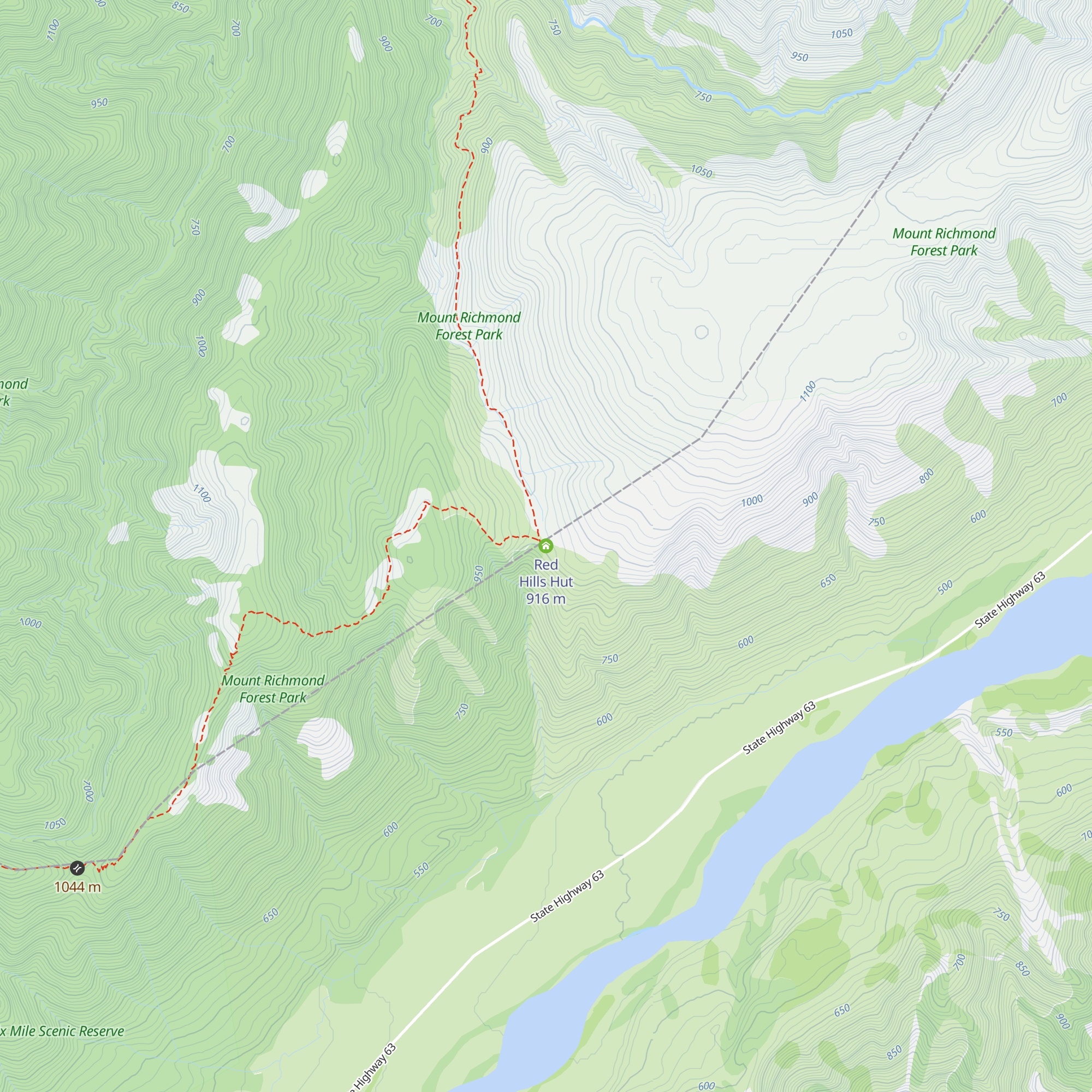Red Hills Hut map