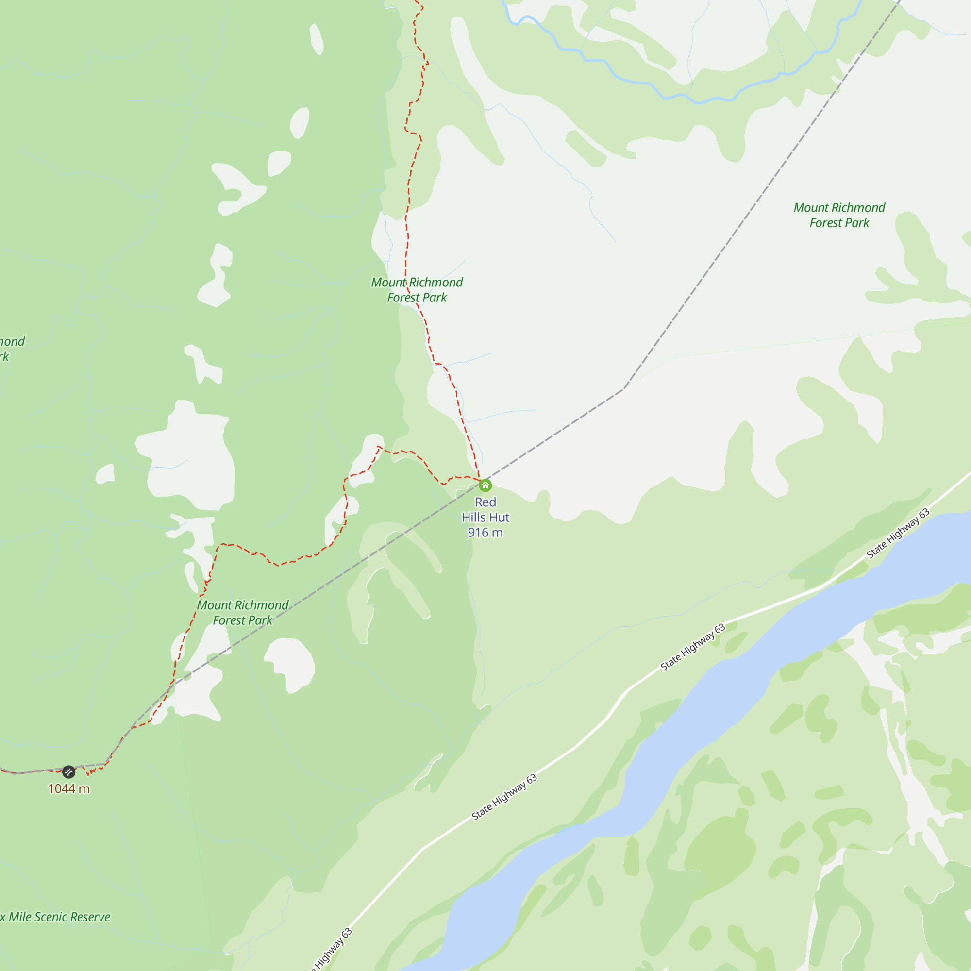 Red Hills Hut map