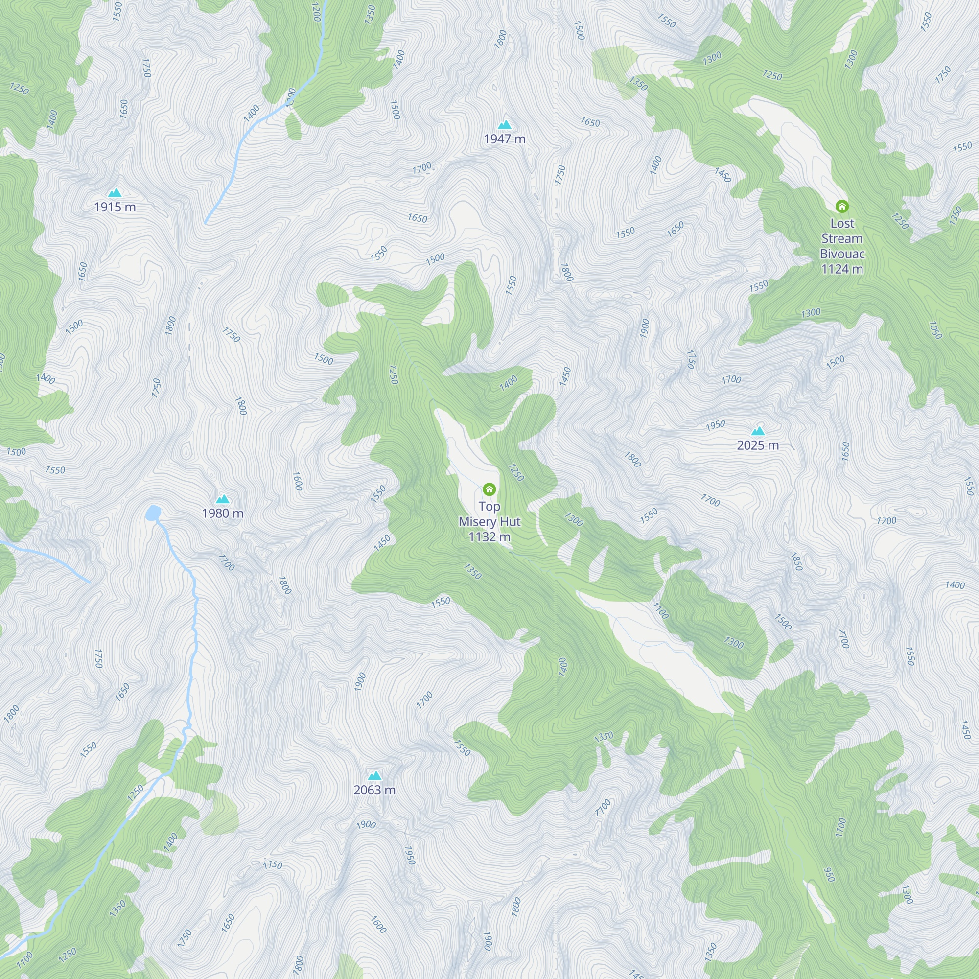Top Misery Hut map