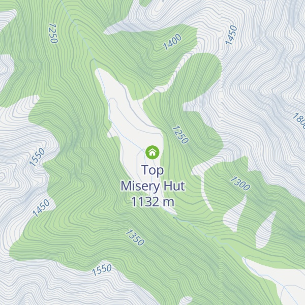 Map of Top Misery Hut