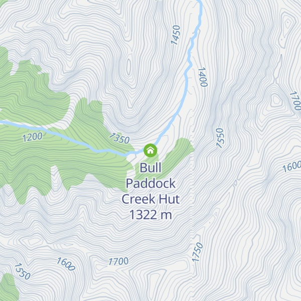 Map of Bull Paddock Creek Hut
