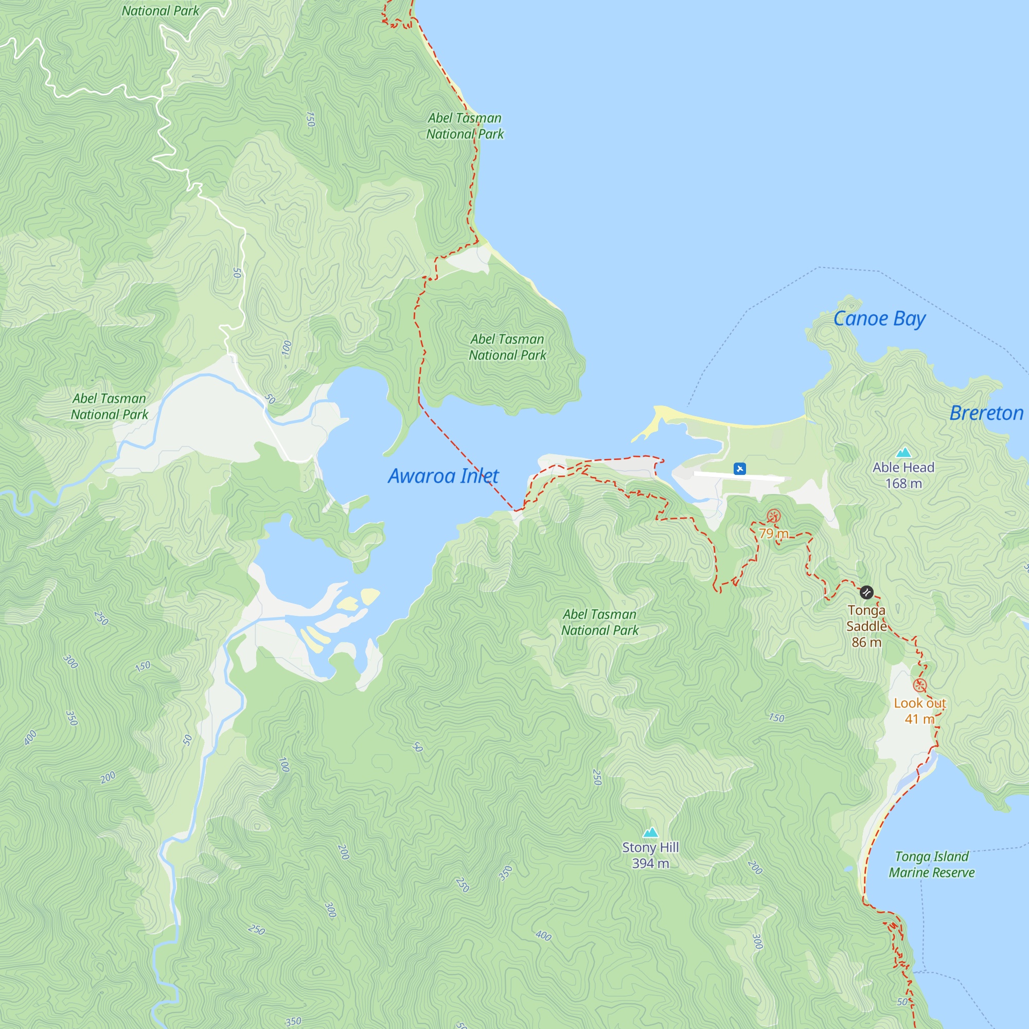 Awaroa Hut map