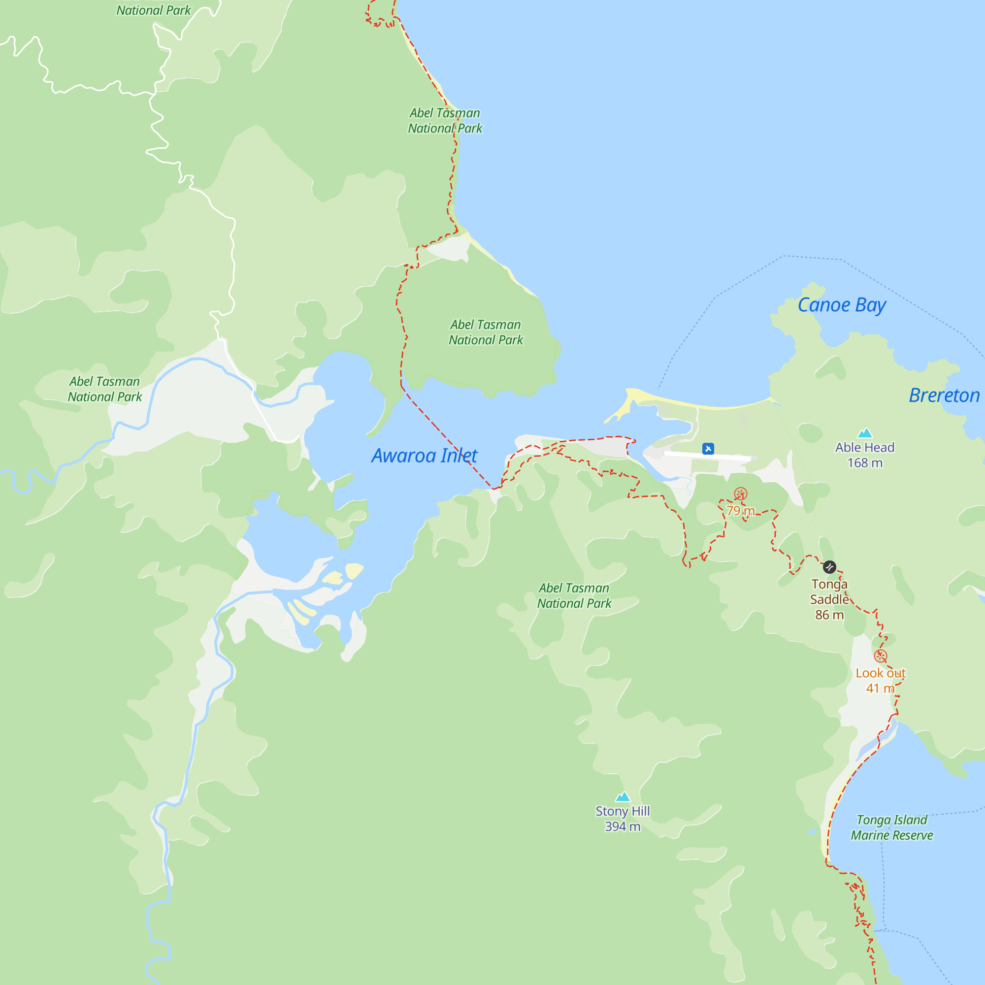 Awaroa Hut map