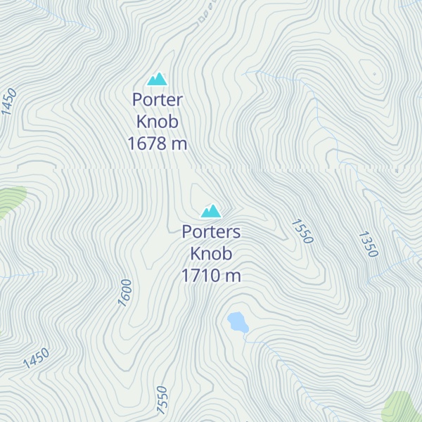 Map of Porters Knob