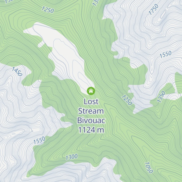 Map of Lost Stream Bivouac