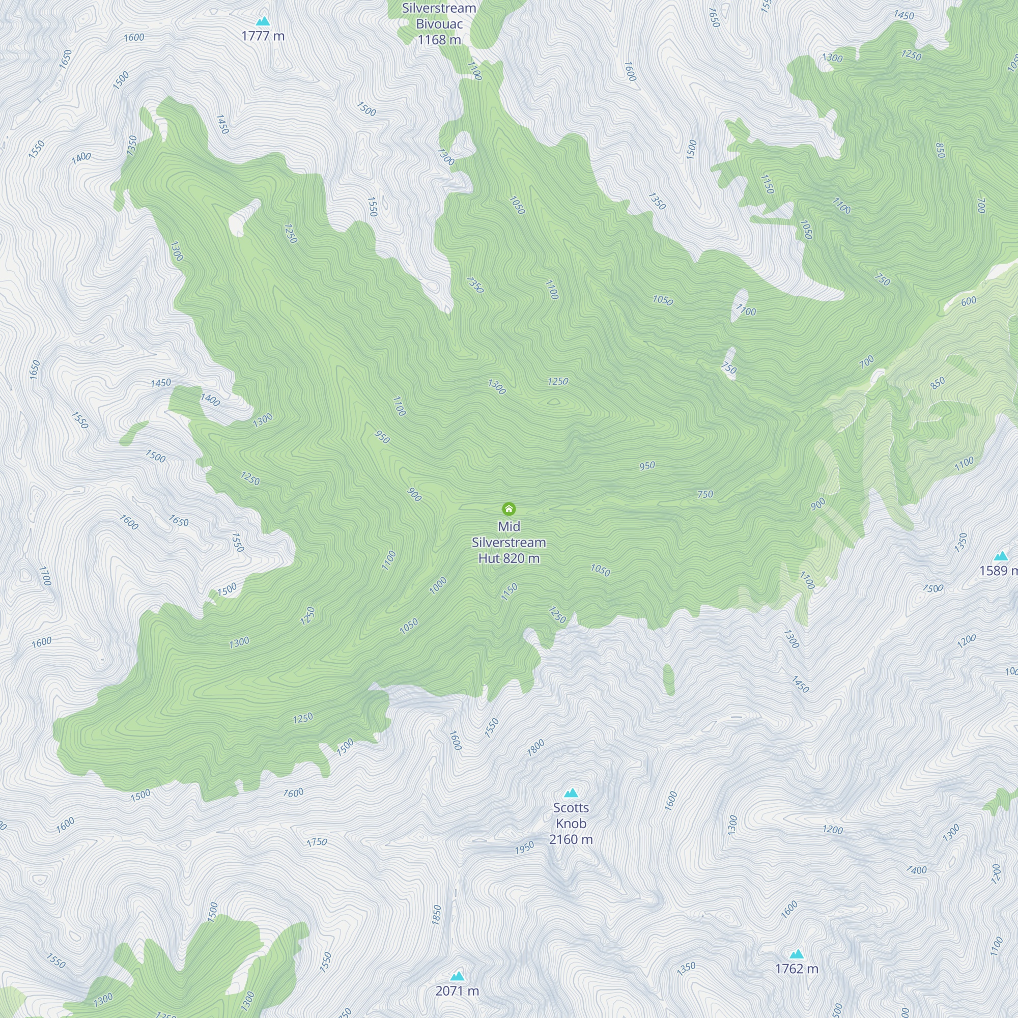 Mid Silverstream Hut map
