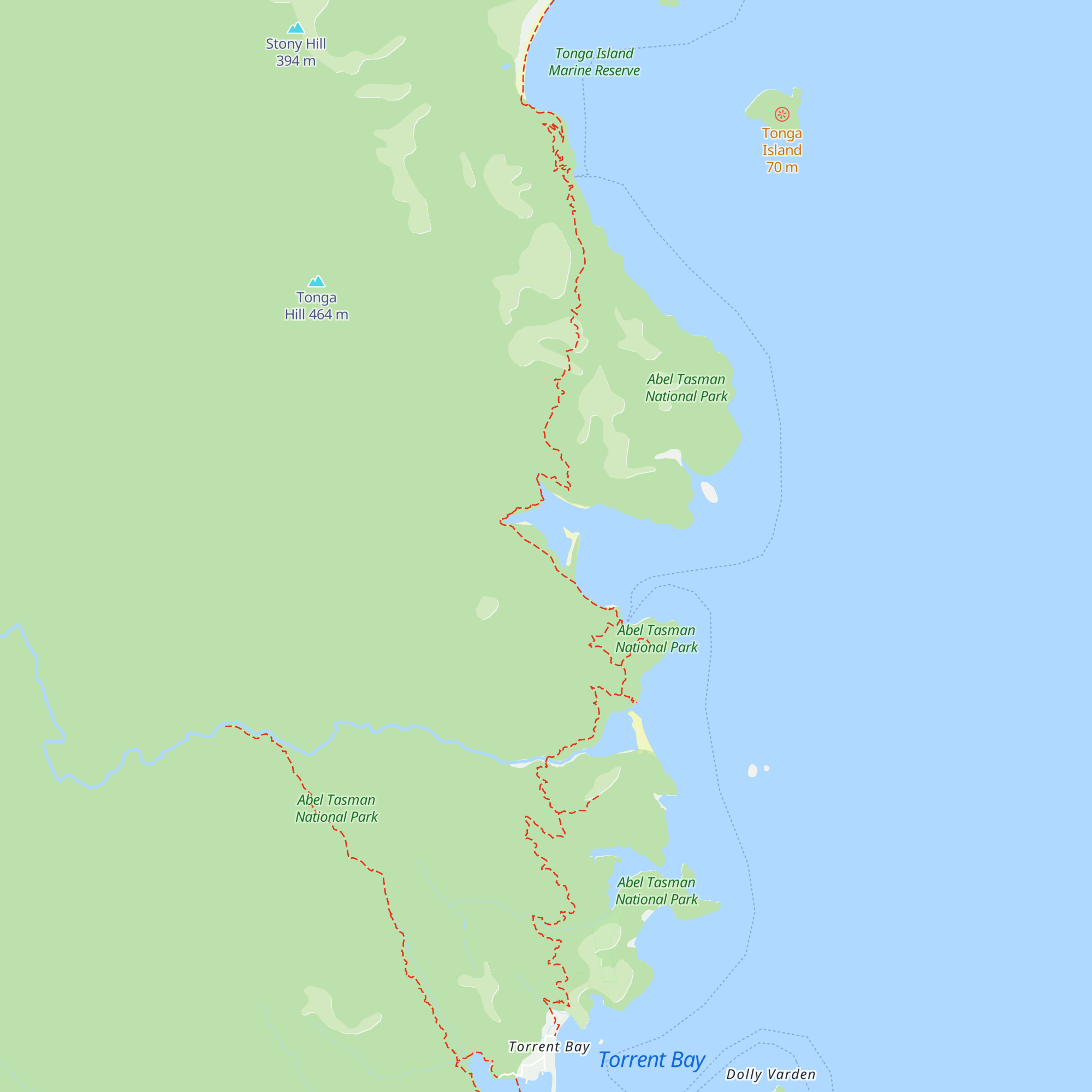 Bark Bay Hut map