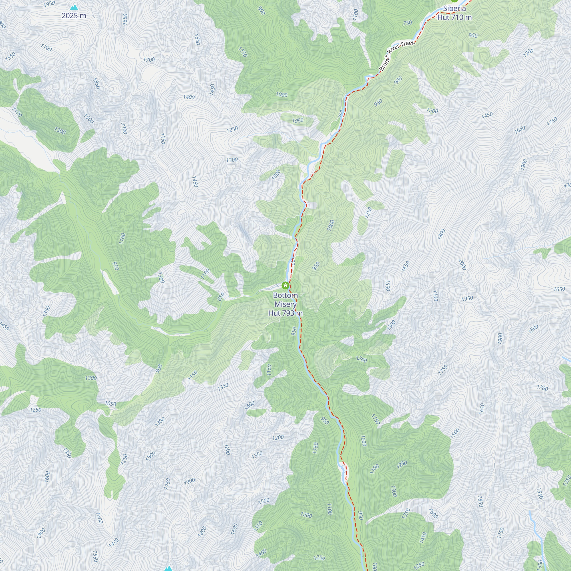 Bottom Misery Hut map