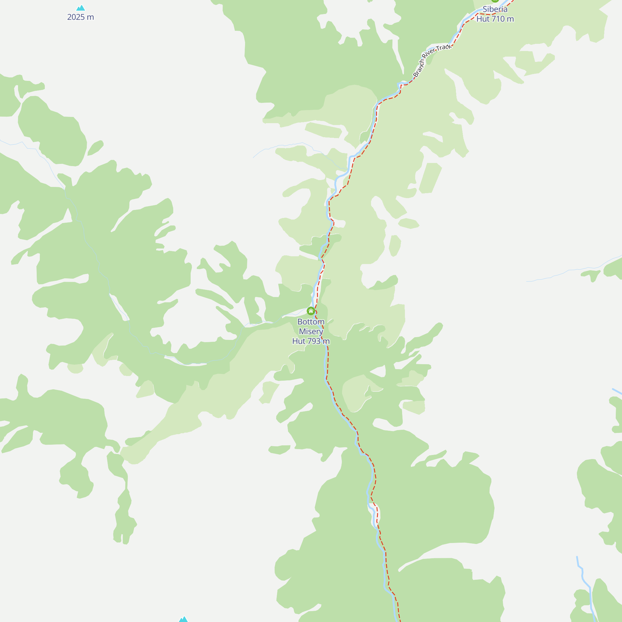 Bottom Misery Hut map