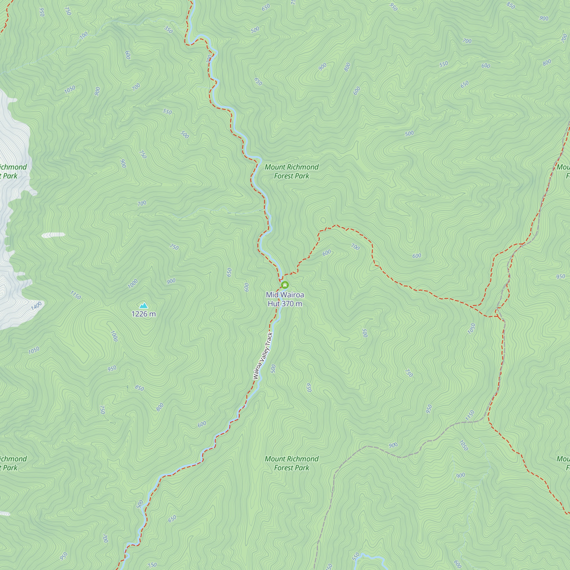 Mid Wairoa Hut map