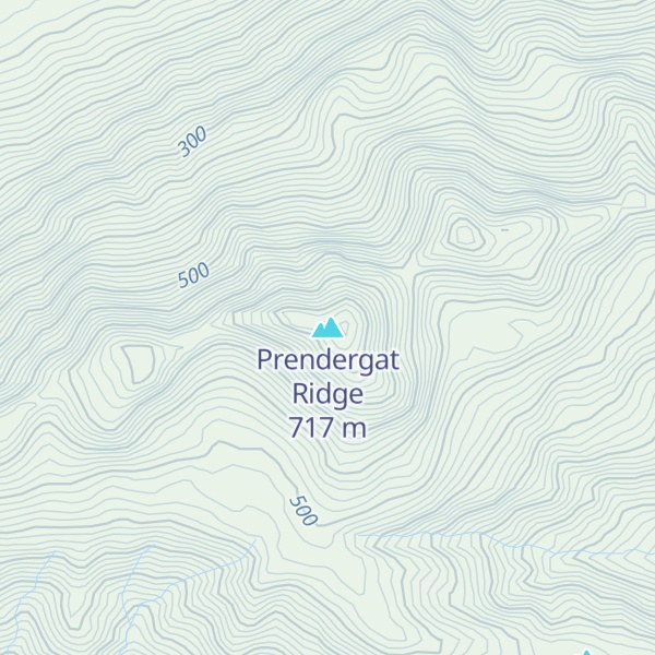Map of Prendergat Ridge