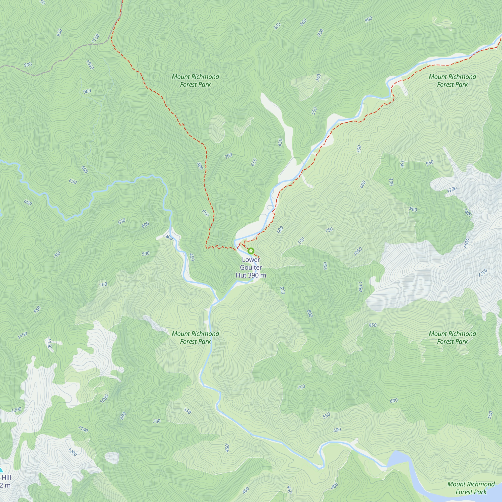 Lower Goulter Hut map