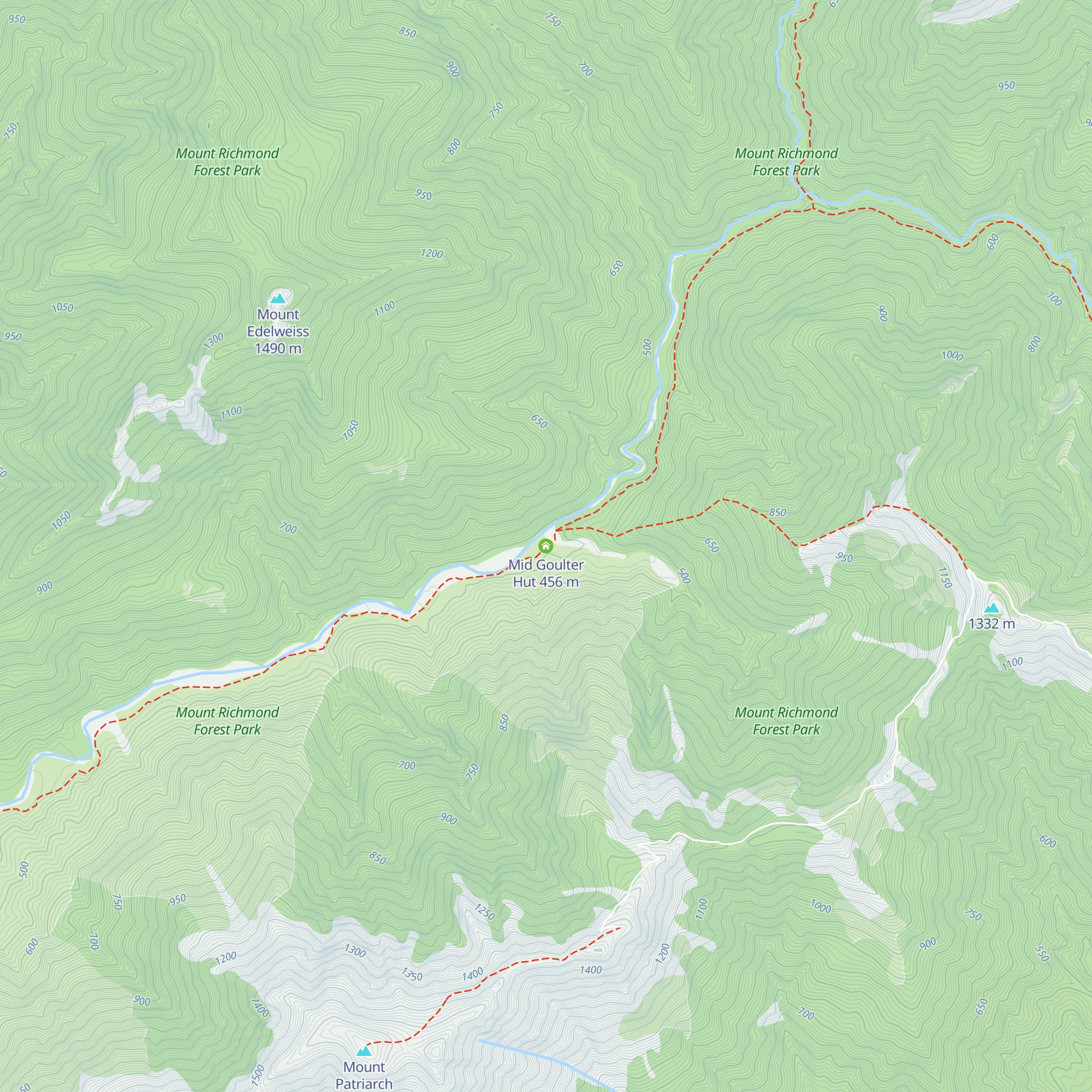 Mid Goulter Hut map