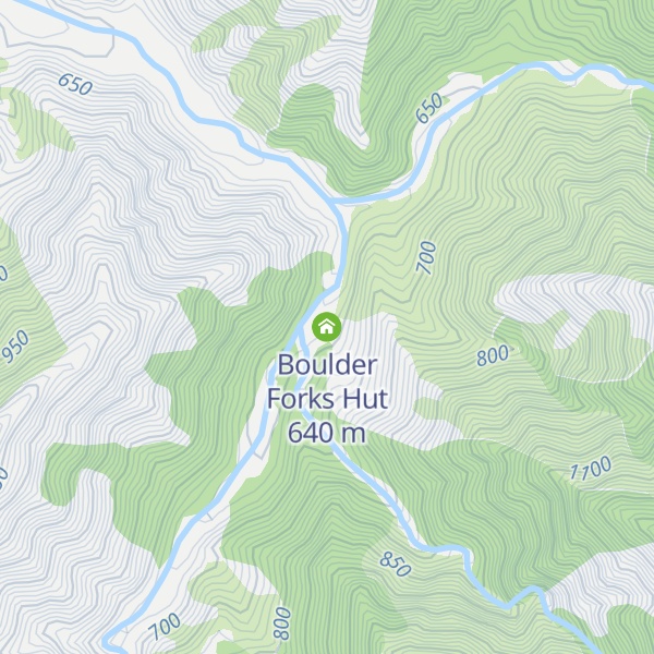 Map of Boulder Forks Hut
