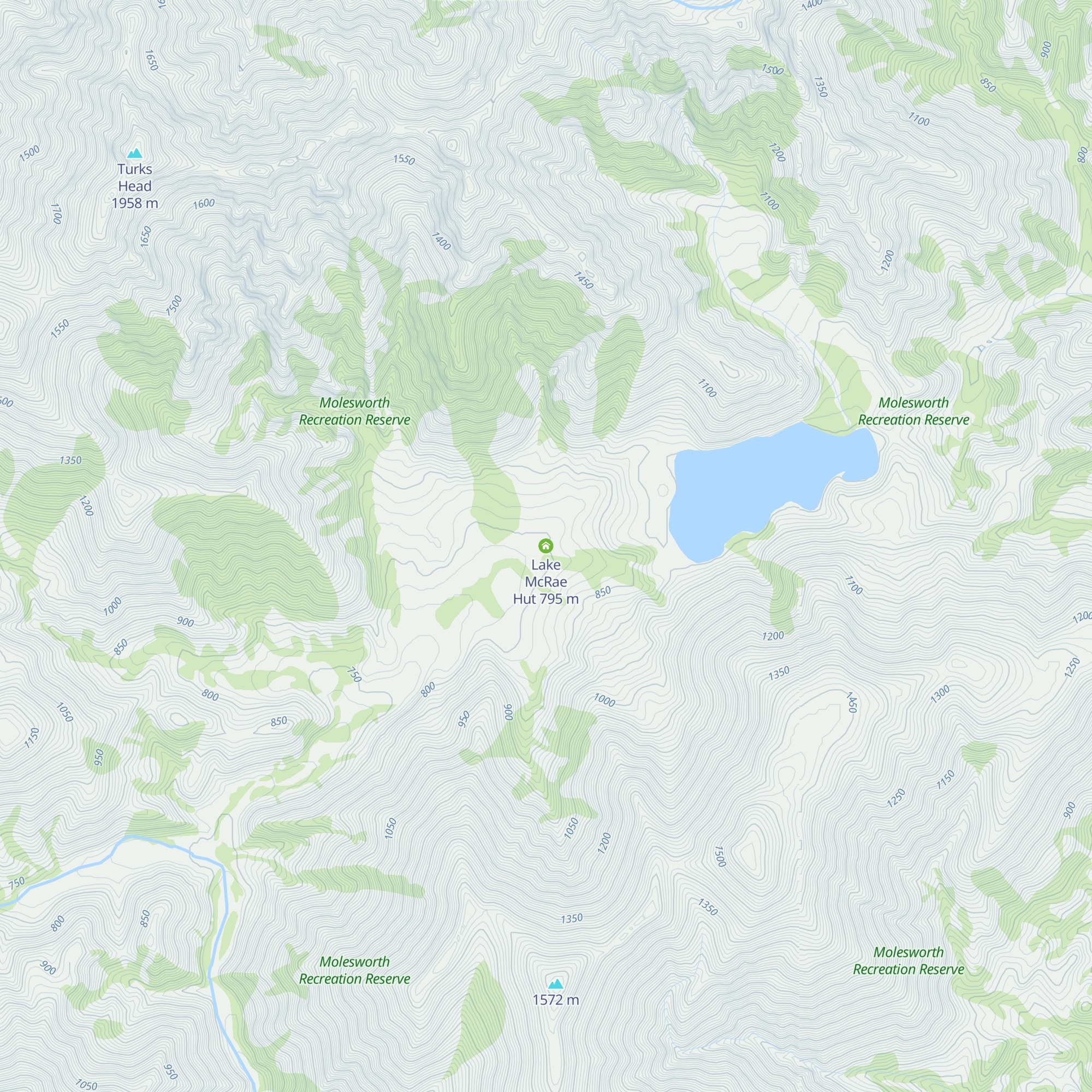 Lake McRae Hut map