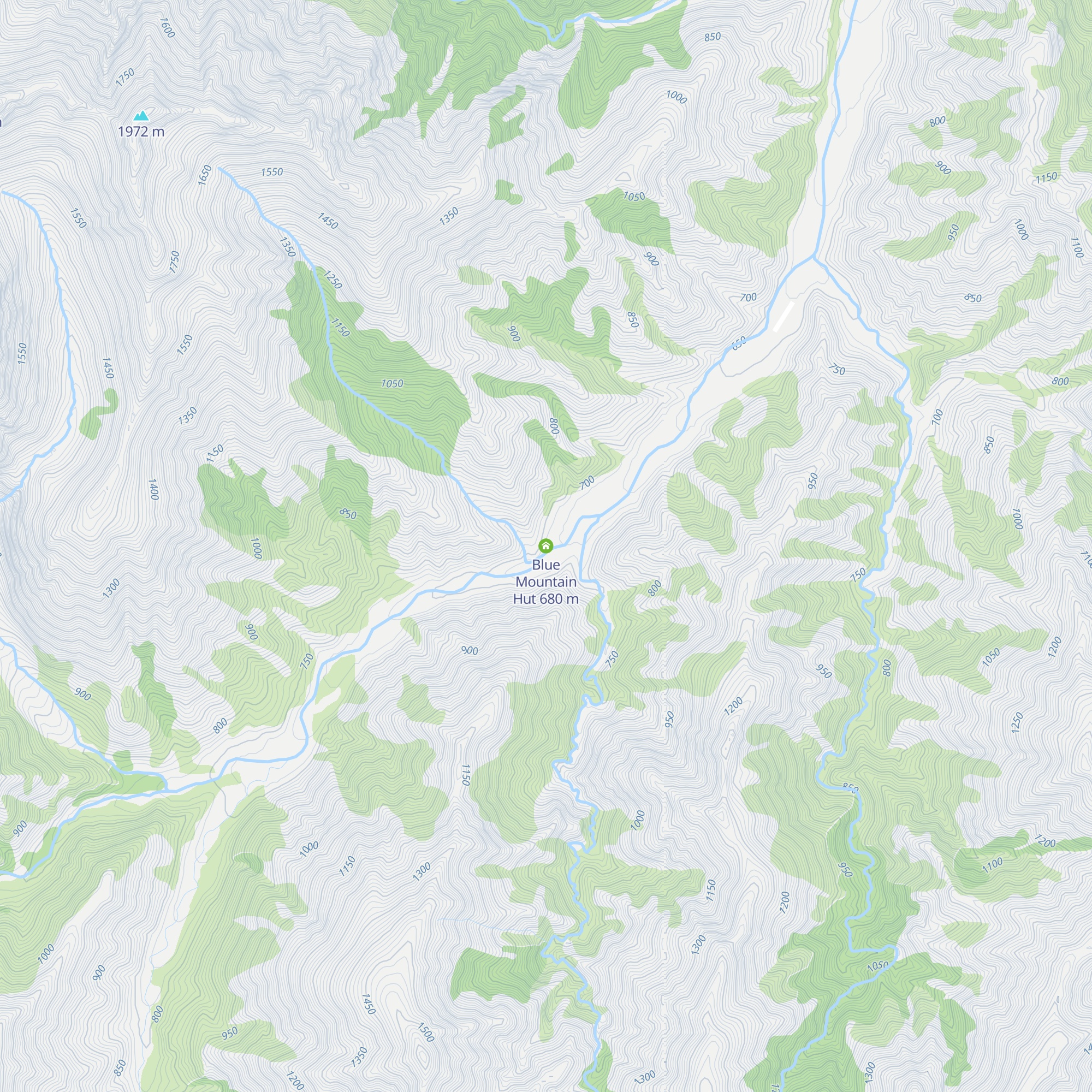 Blue Mountain Hut map