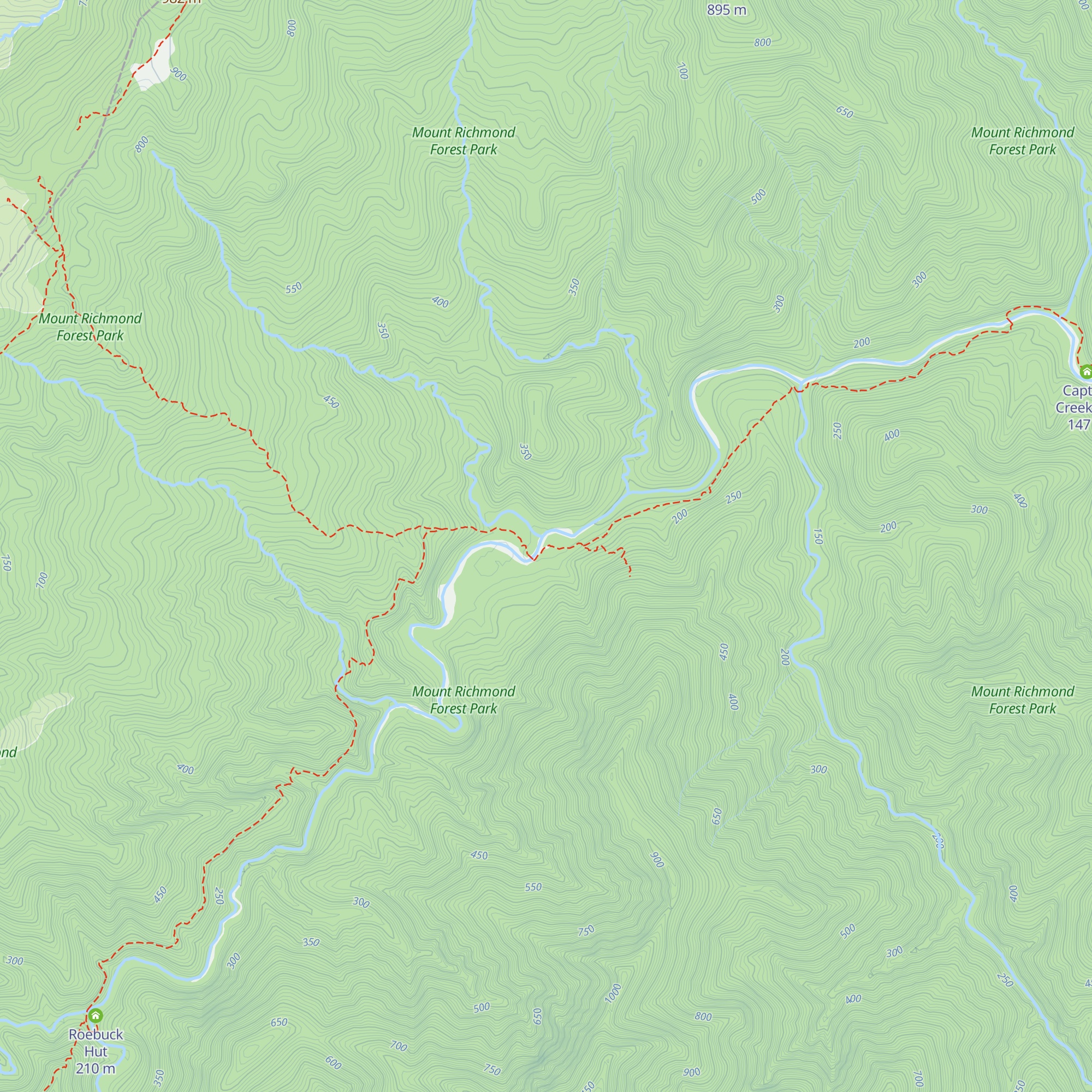 Middy Creek Hut map