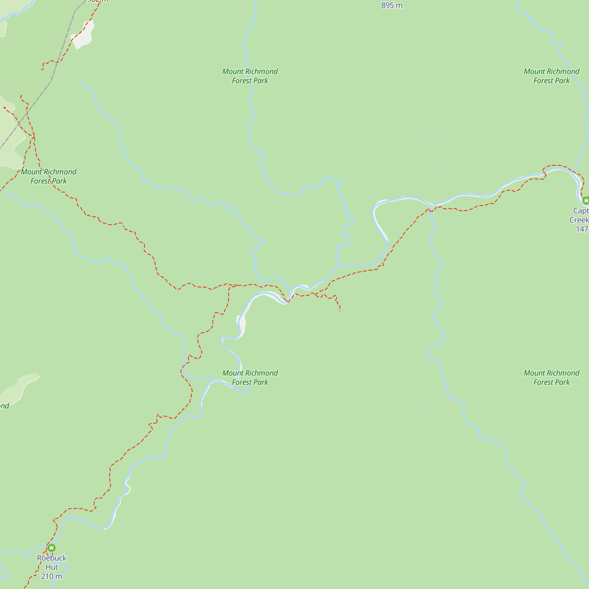 Middy Creek Hut map