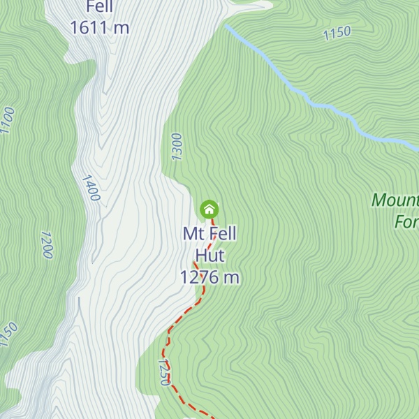 Map of Mt Fell Hut