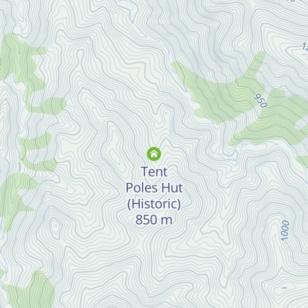 Map of Tent Poles Hut (Historic)