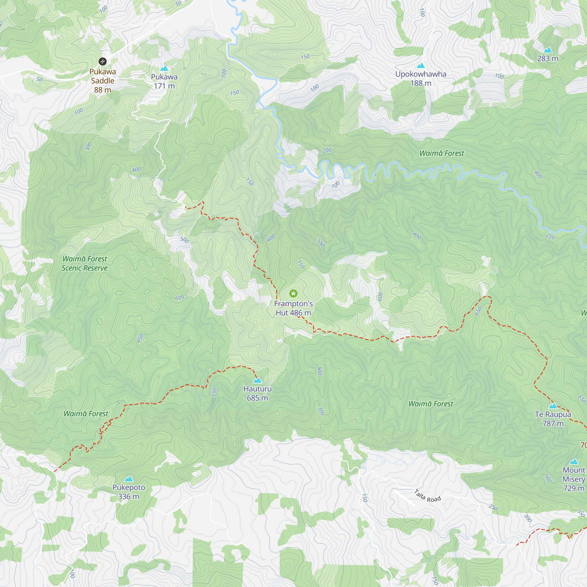 Frampton's Hut map