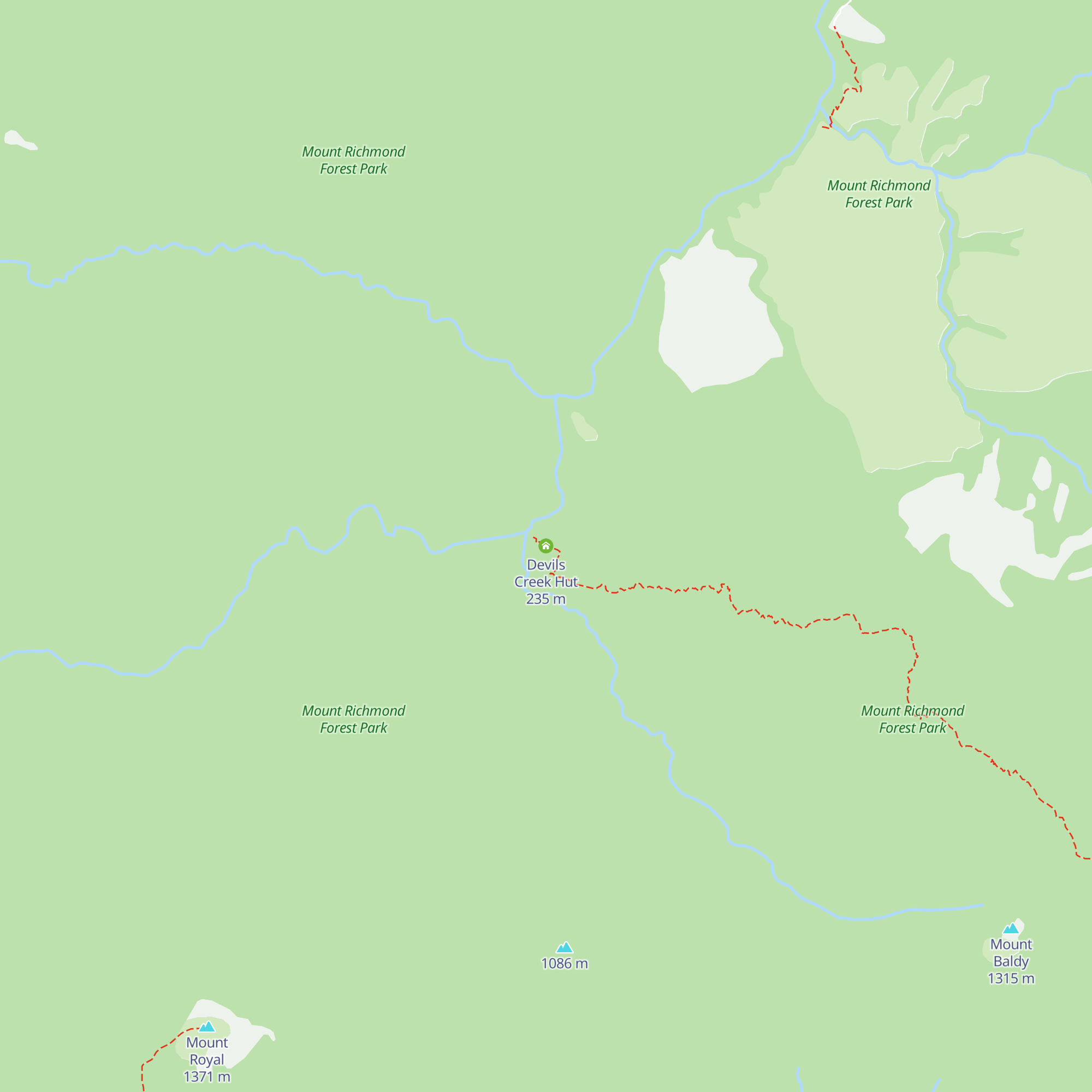 Devils Creek Hut map