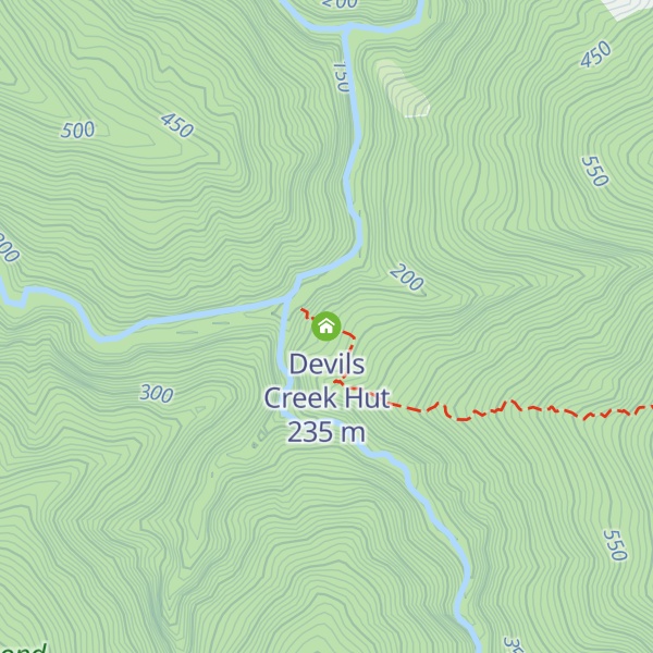 Map of Devils Creek Hut