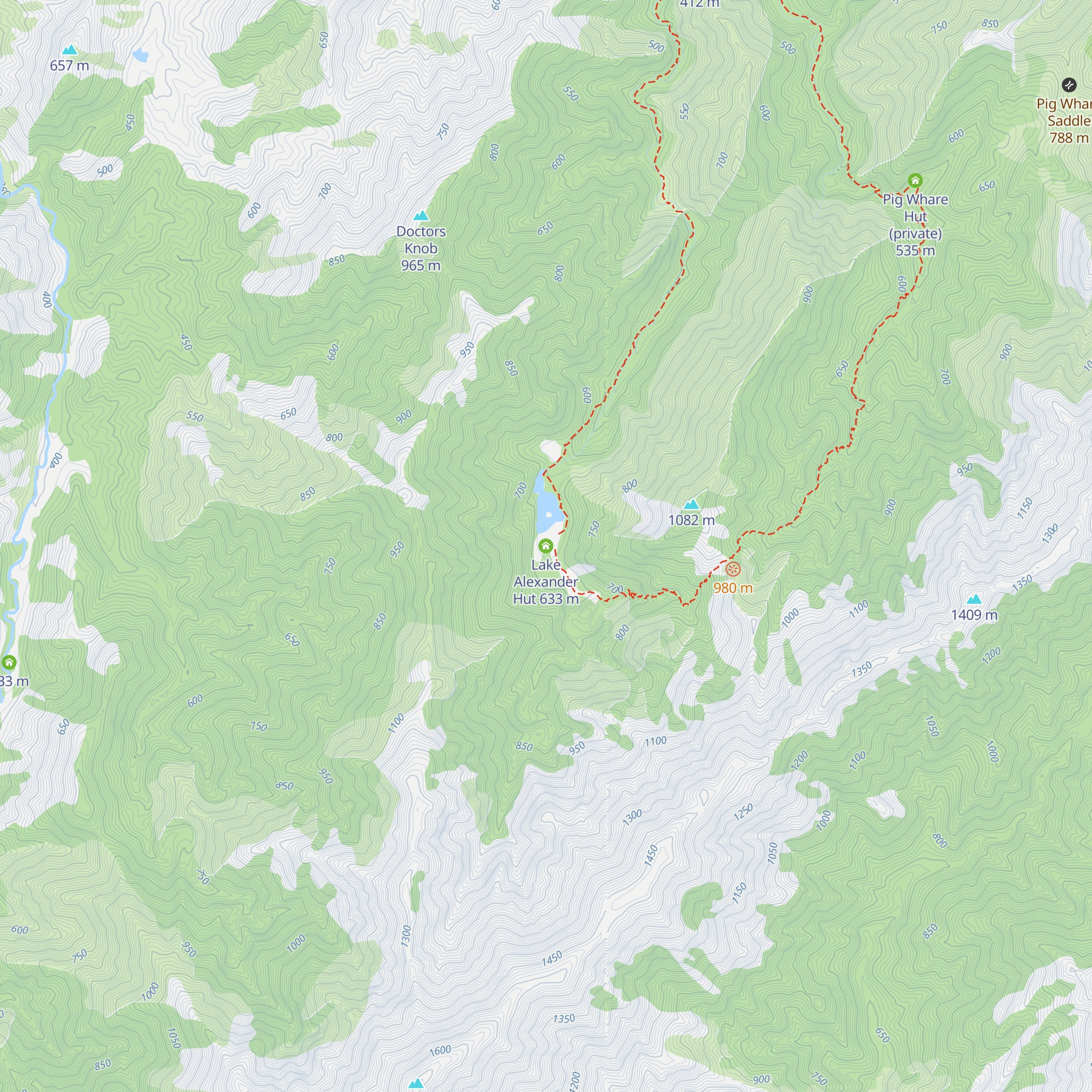 Lake Alexander Hut map