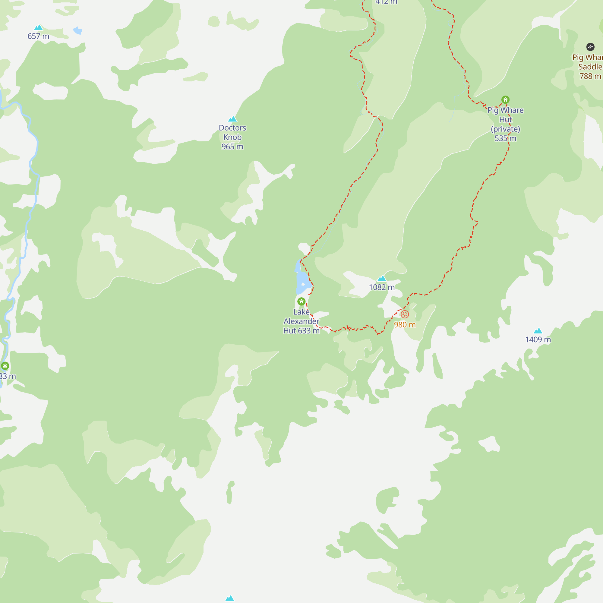 Lake Alexander Hut map