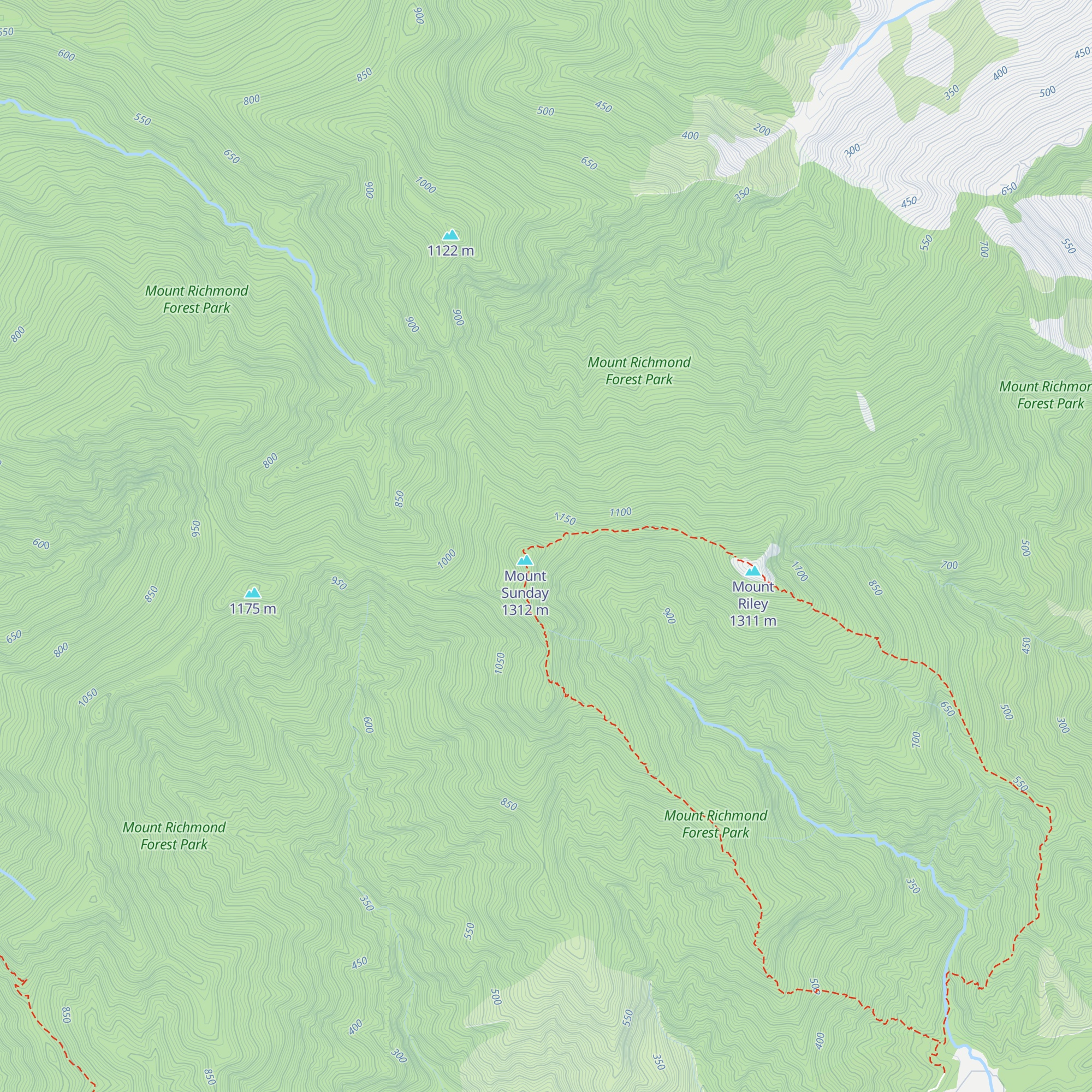 Mt Sunday Bivouac map