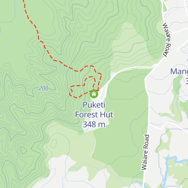 Map of Puketi Forest Hut