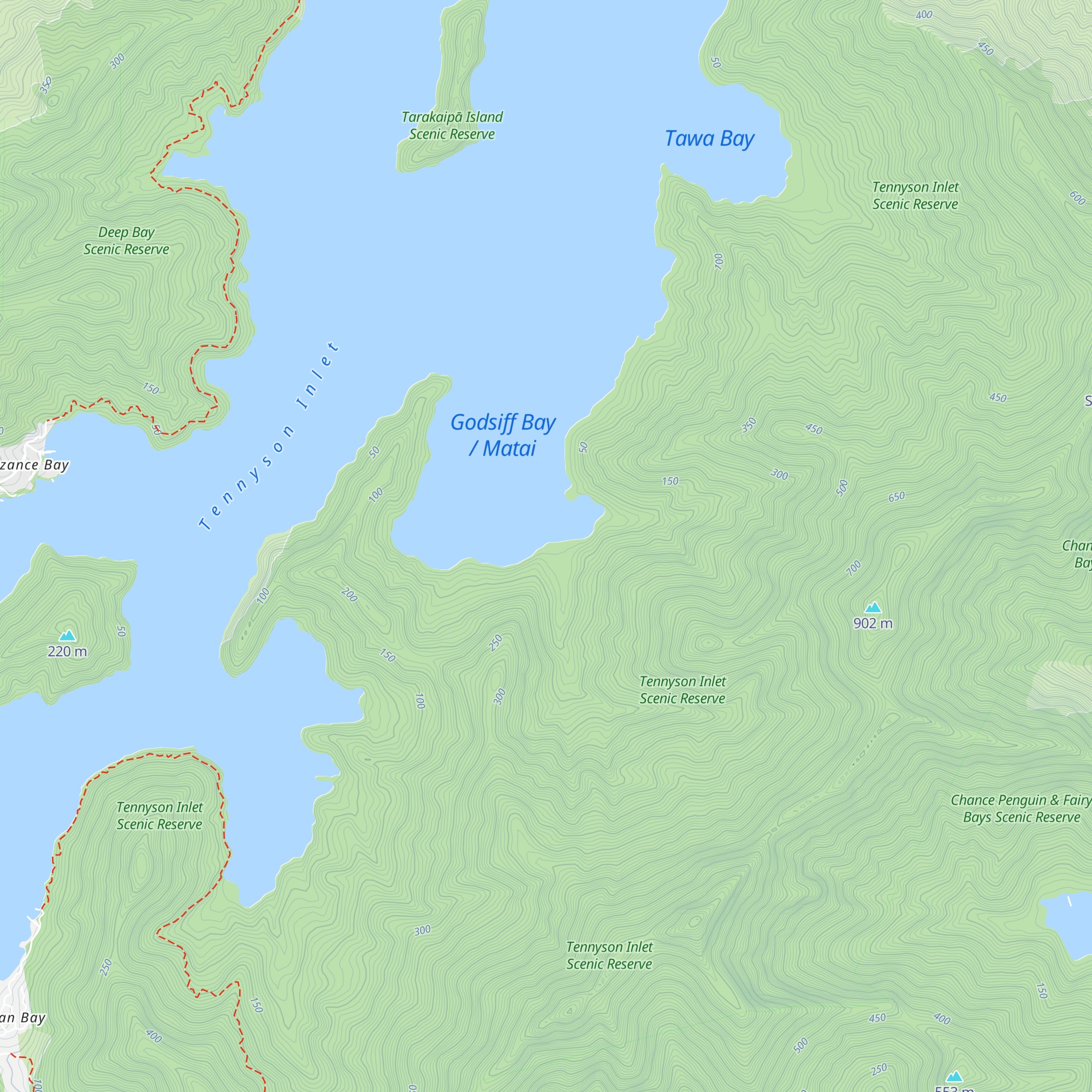 Matai Bay Hut map