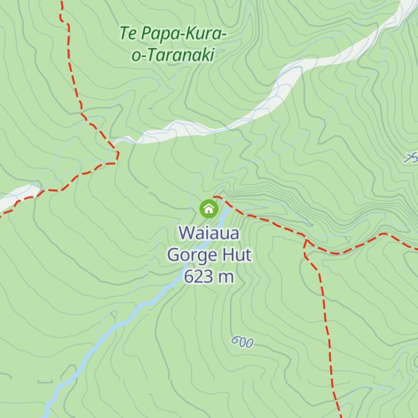Map of Waiaua Gorge Hut