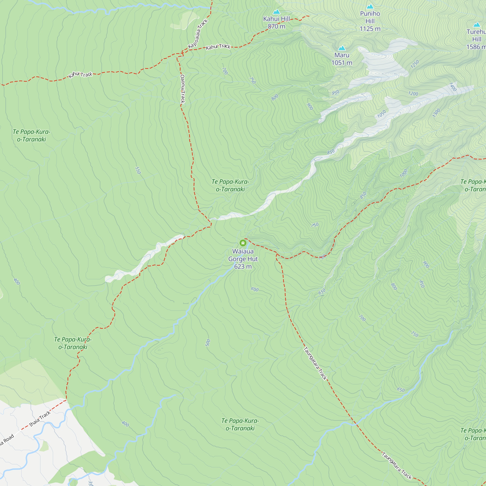 Waiaua Gorge Hut map