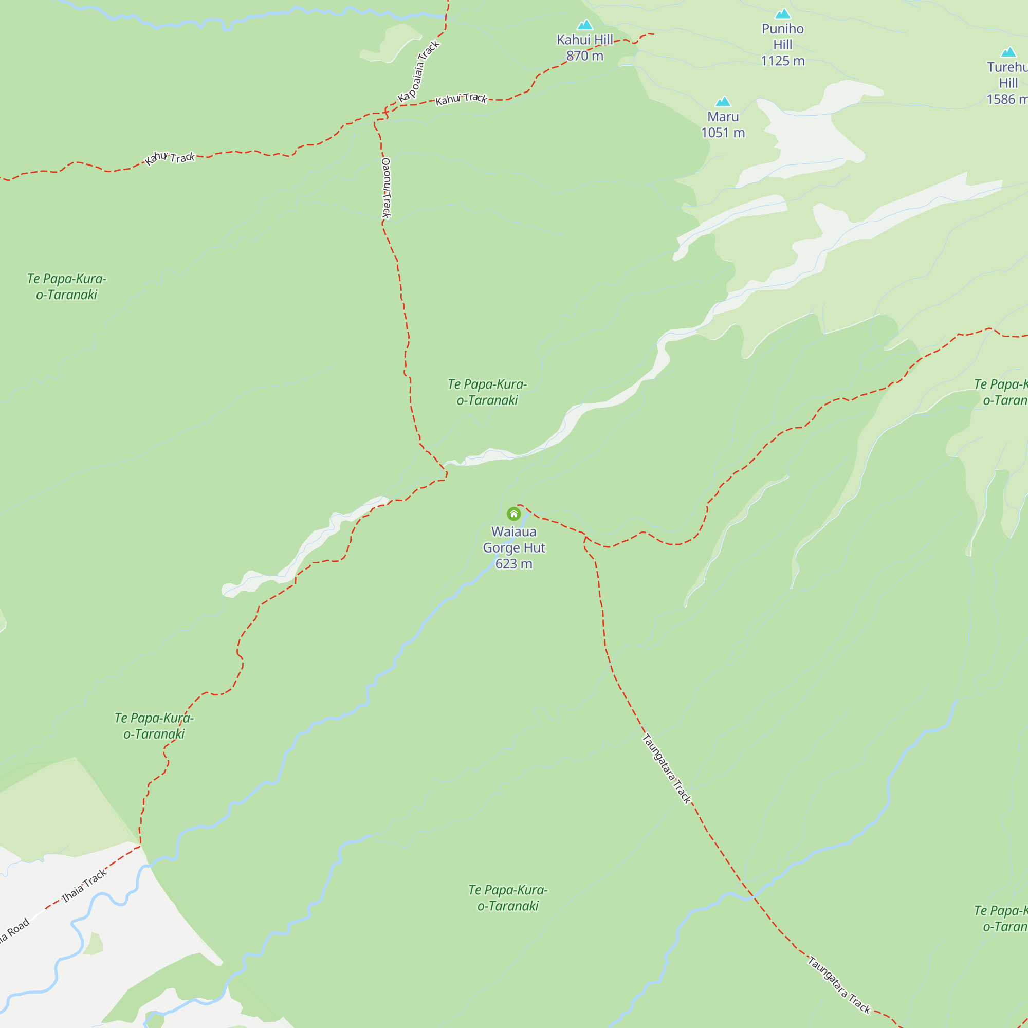 Waiaua Gorge Hut map