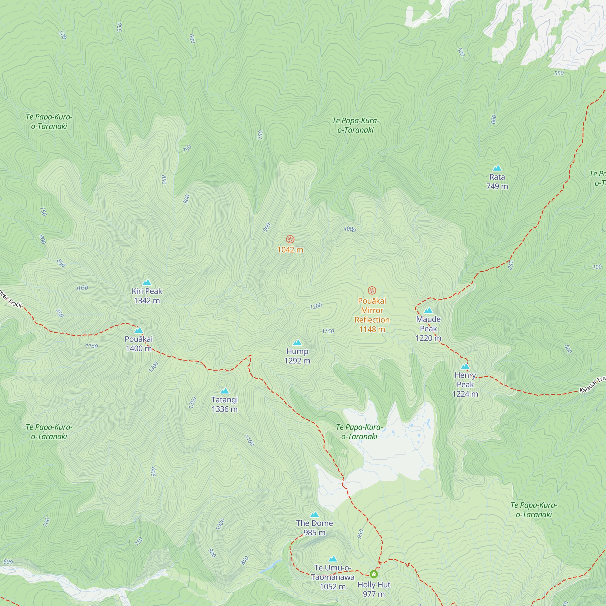 Pouākai Hut map