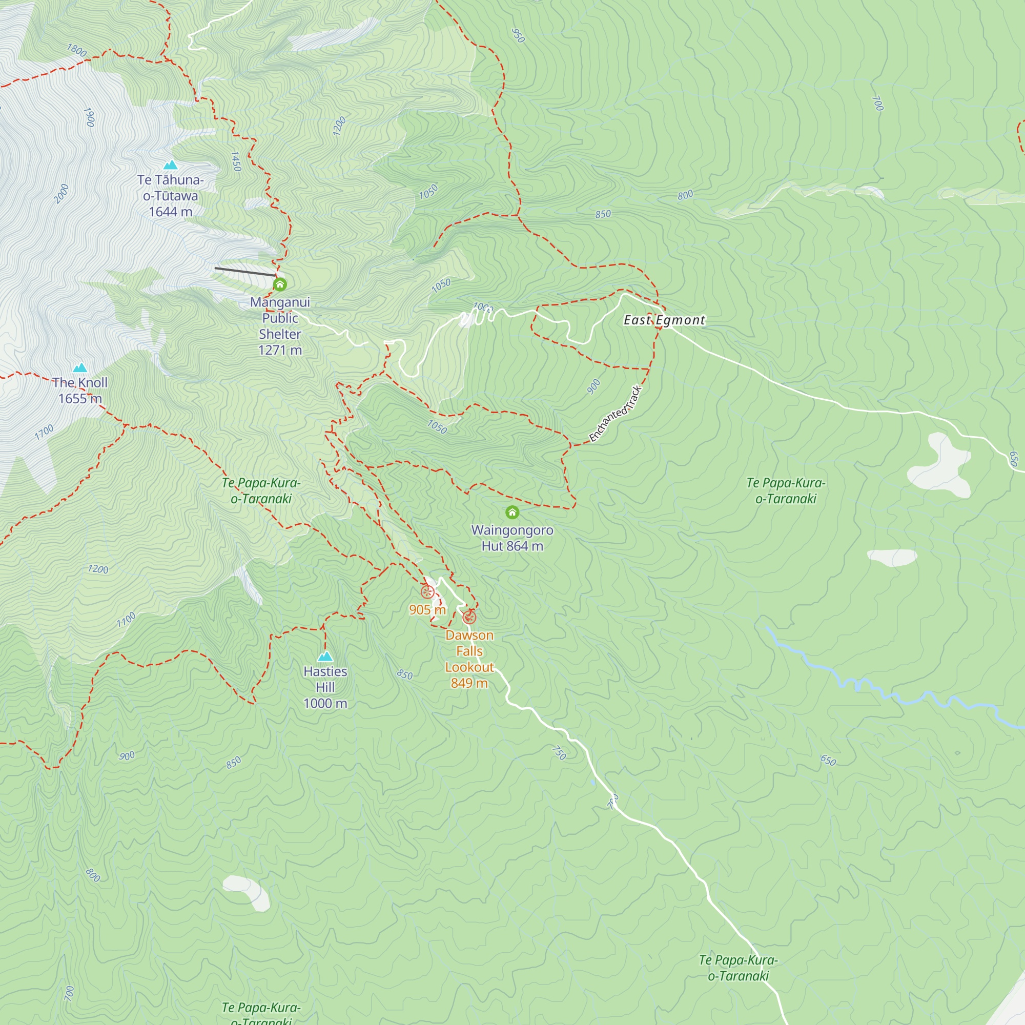 Waingongoro Hut map