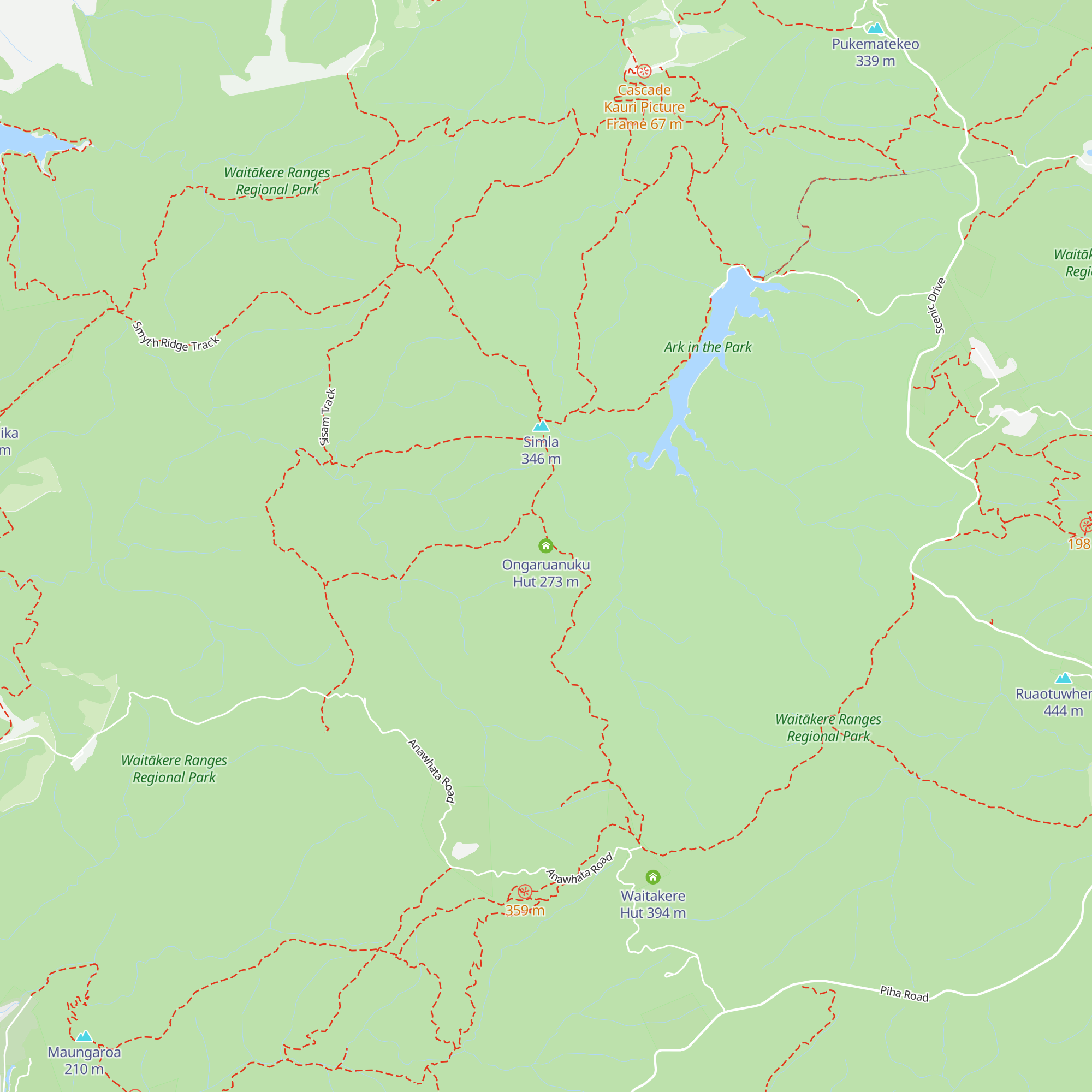 Ongaruanuku Hut map
