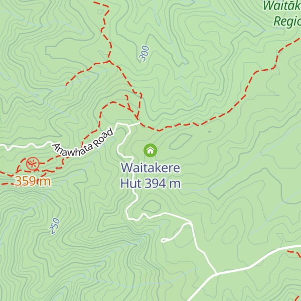 Map of Waitakere Hut