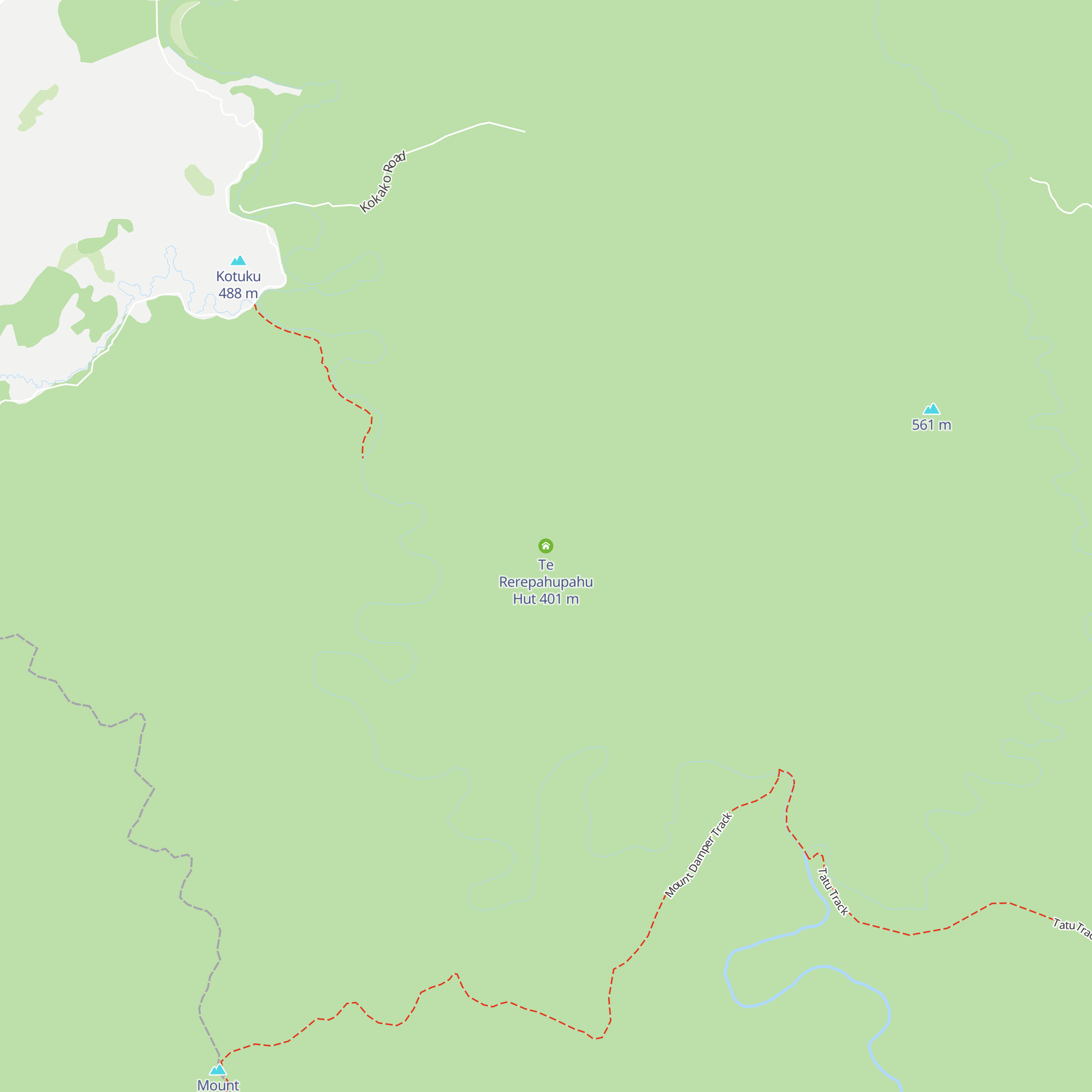Te Rerepahupahu Hut map