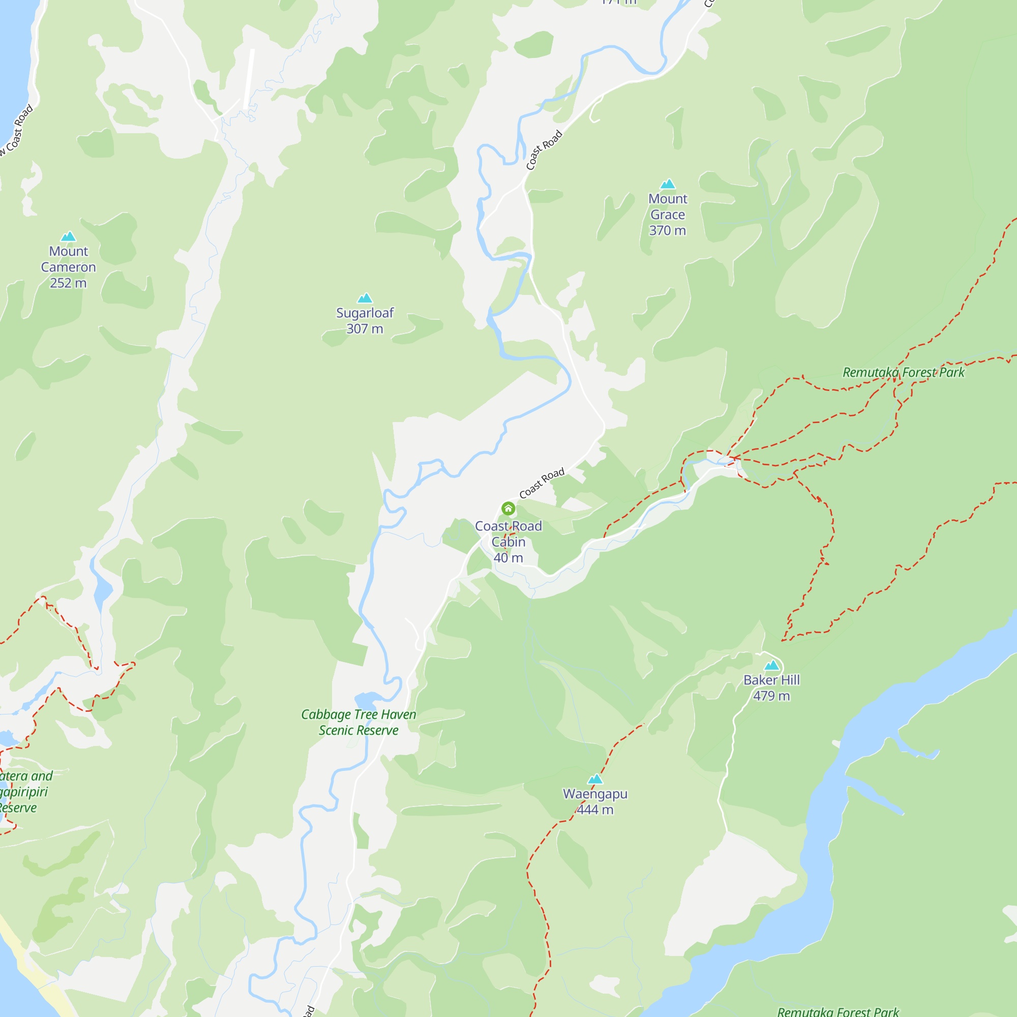 Coast Road Cabin map