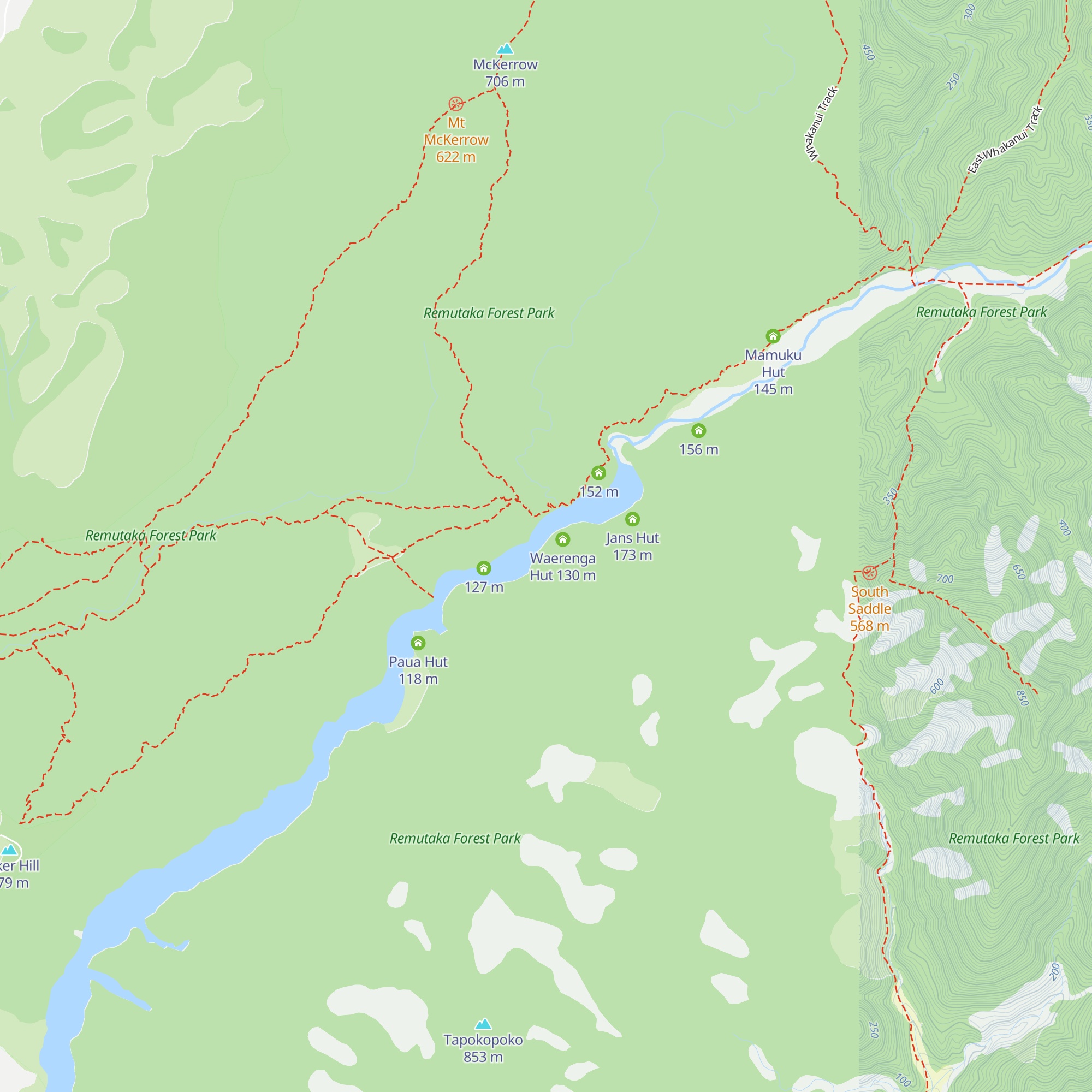 Raukawa Hut map