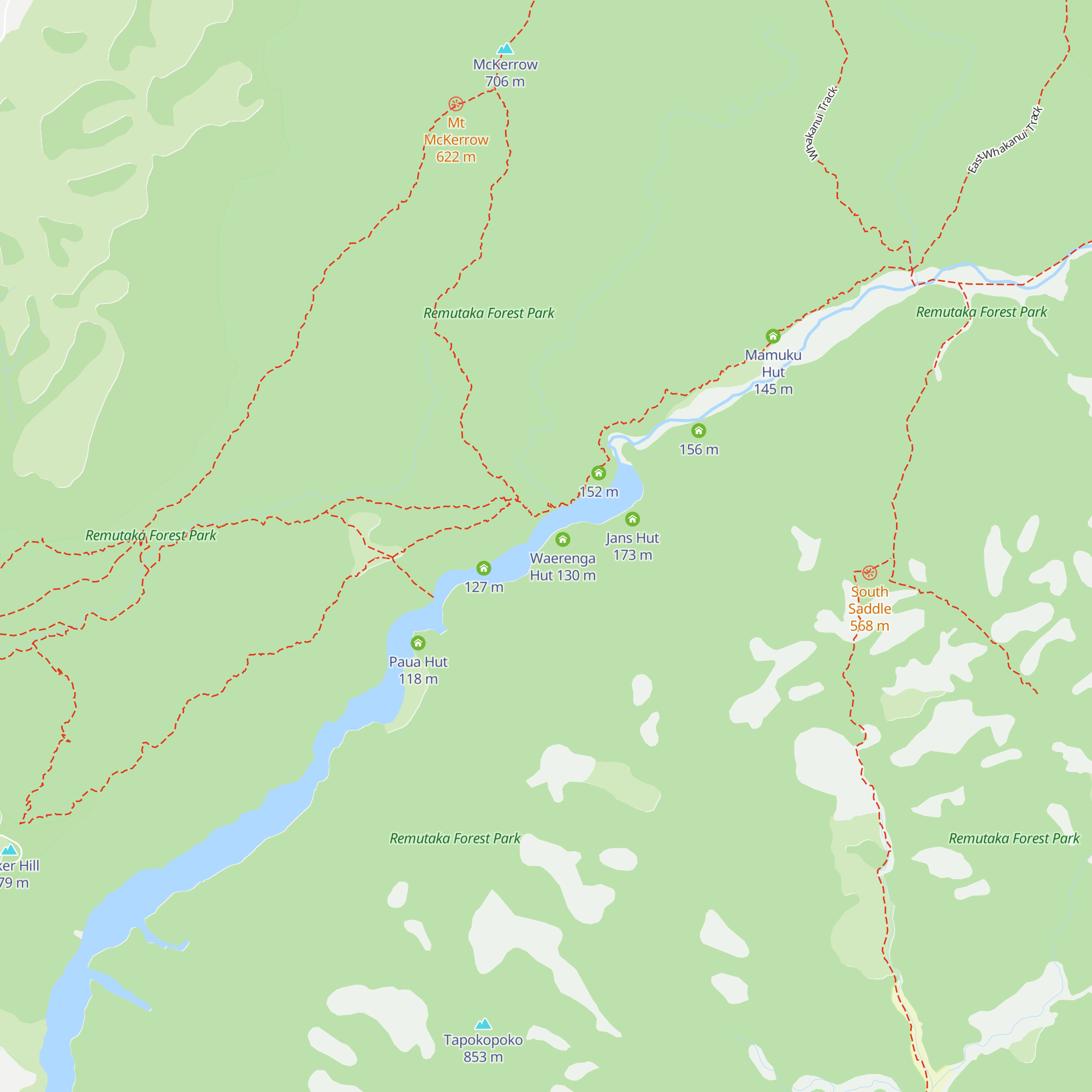 Raukawa Hut map