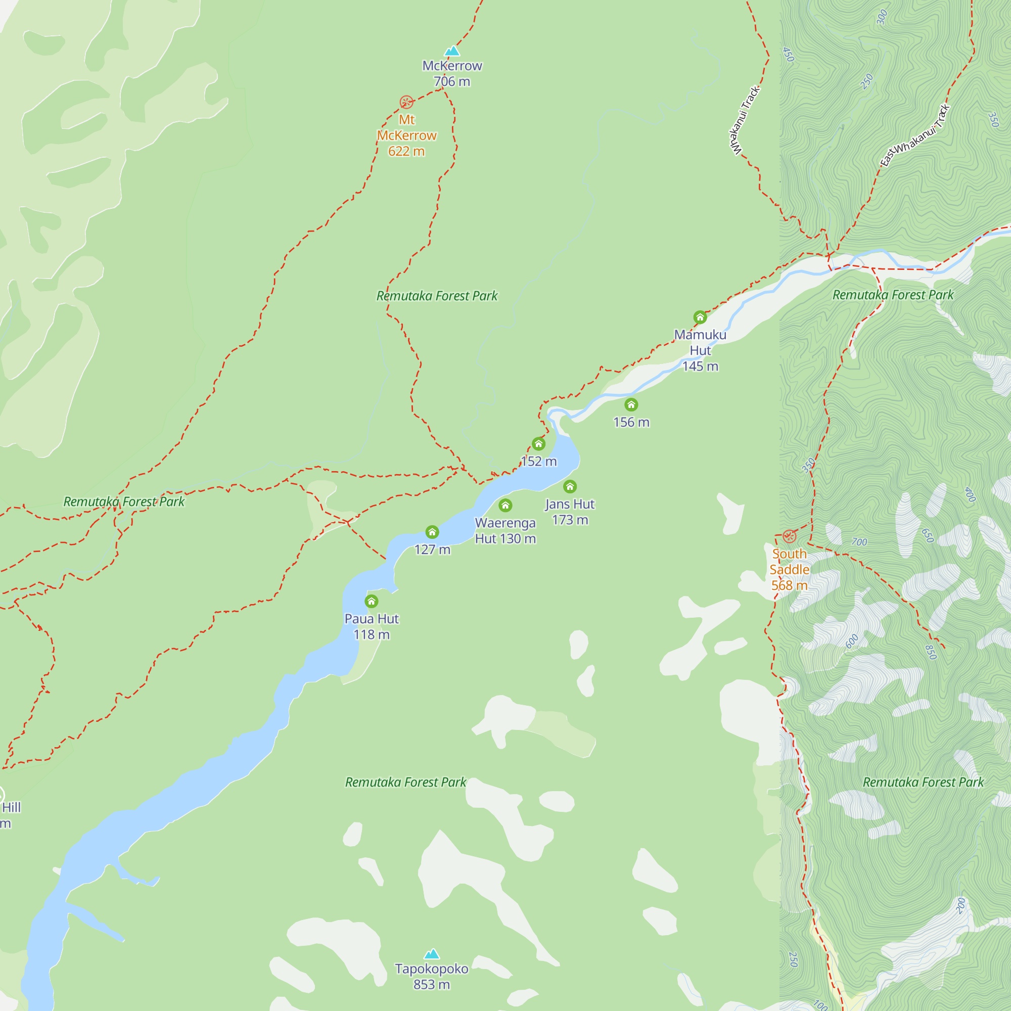 Waerenga Hut map