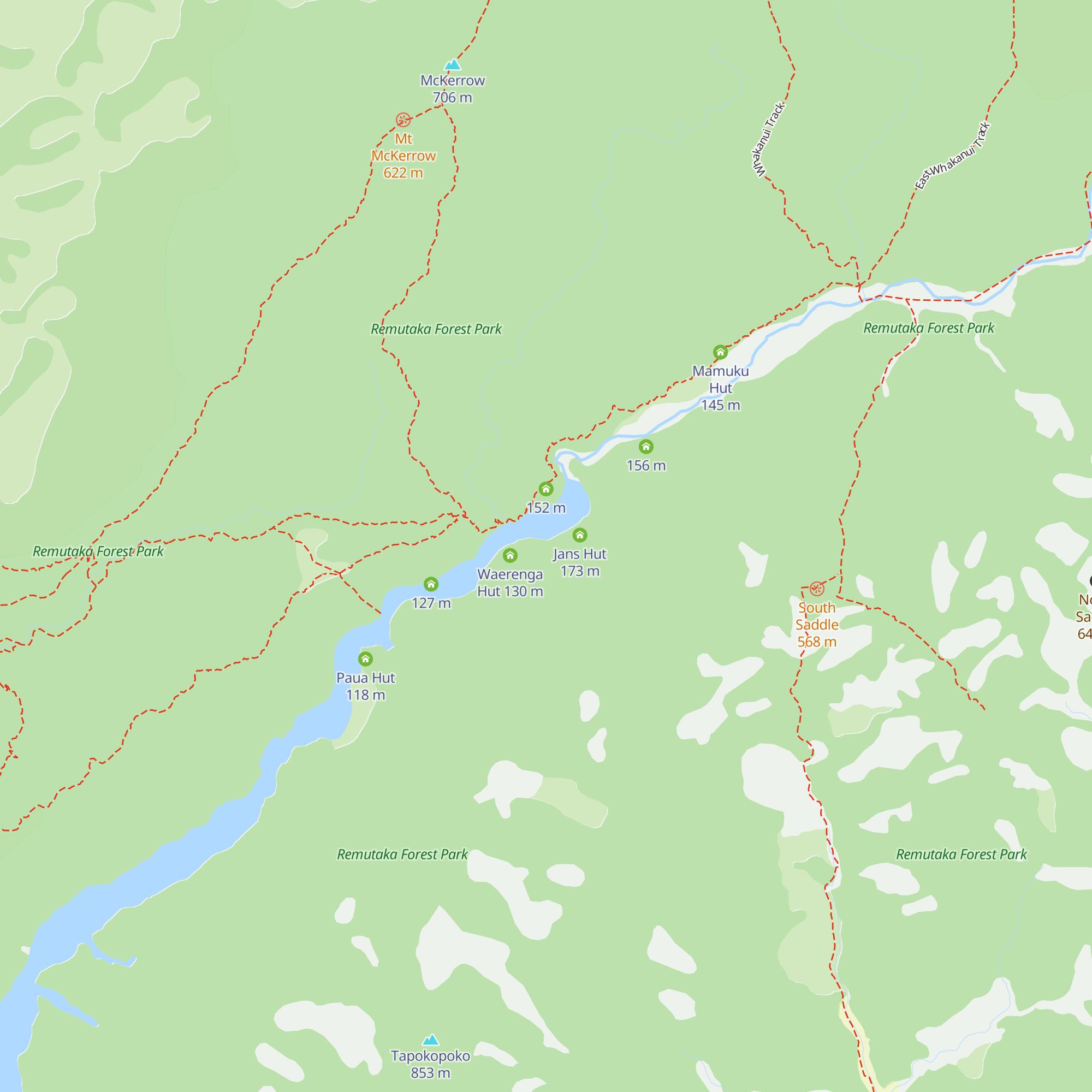 Oaks Hut map