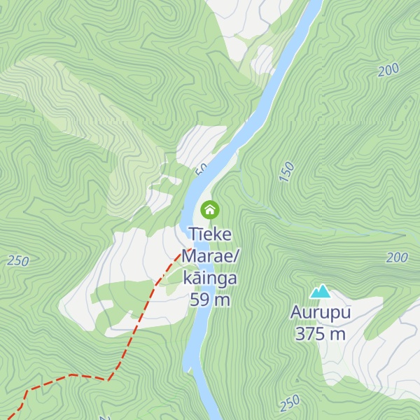 Map of Tīeke Marae/kāinga