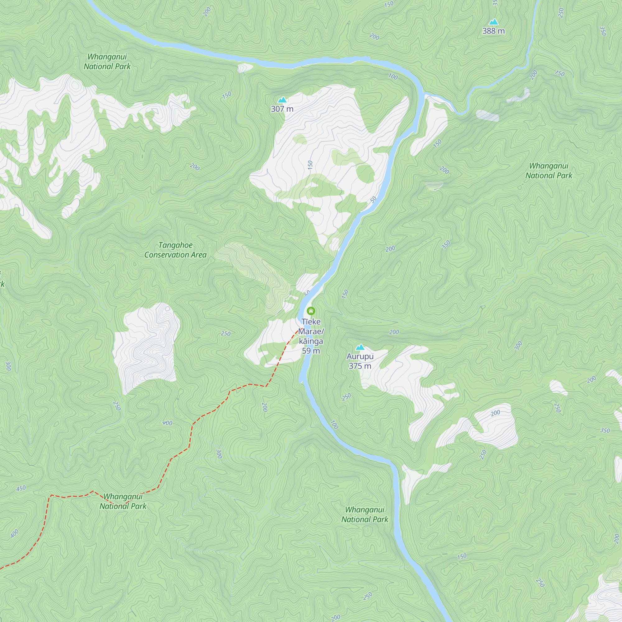 Tīeke Marae/kāinga map
