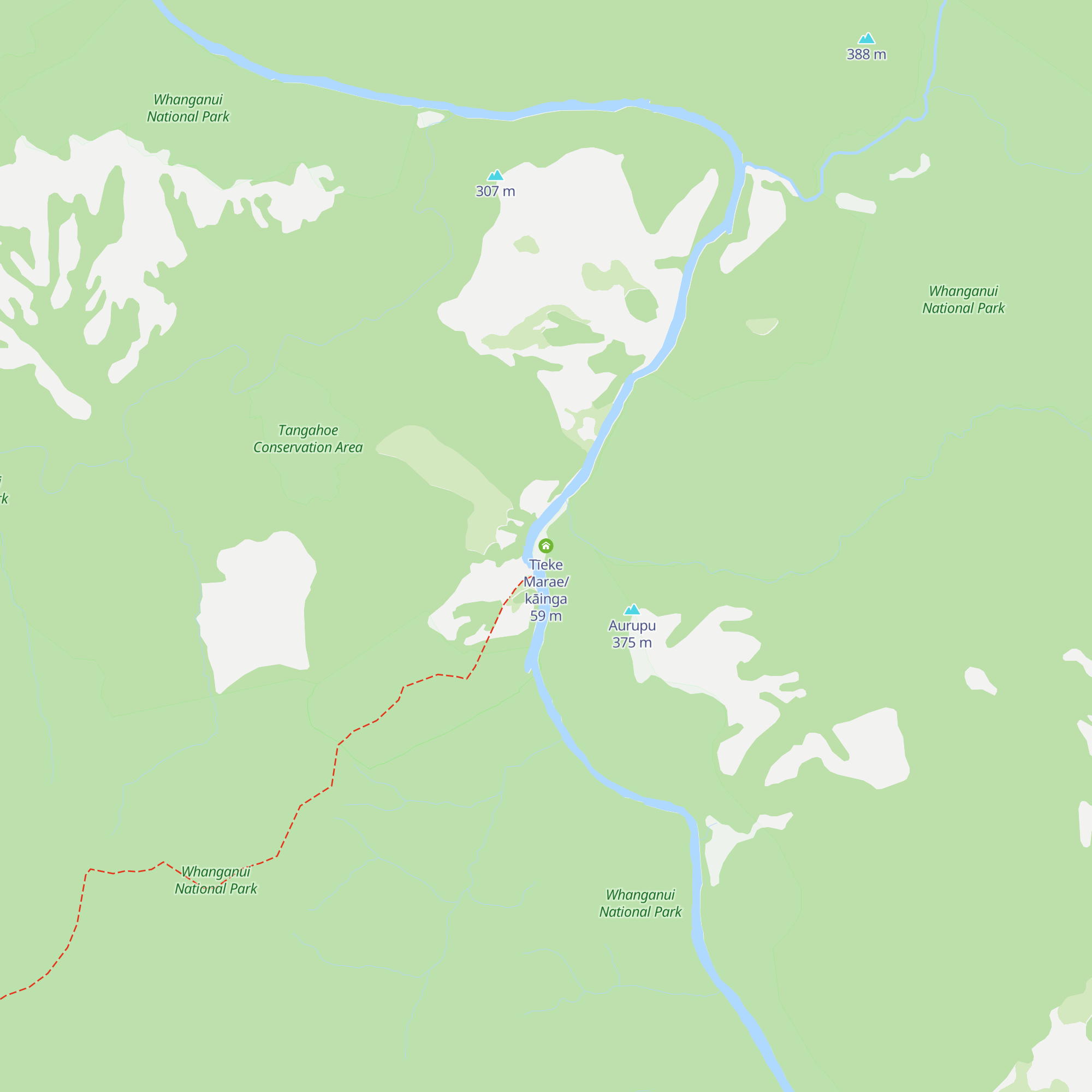 Tīeke Marae/kāinga map